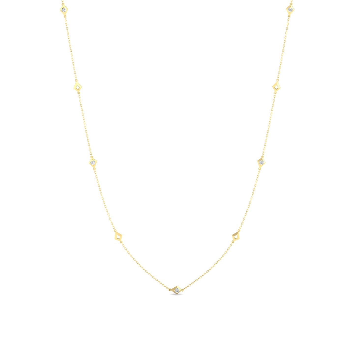 Diamond Station Chain Necklace