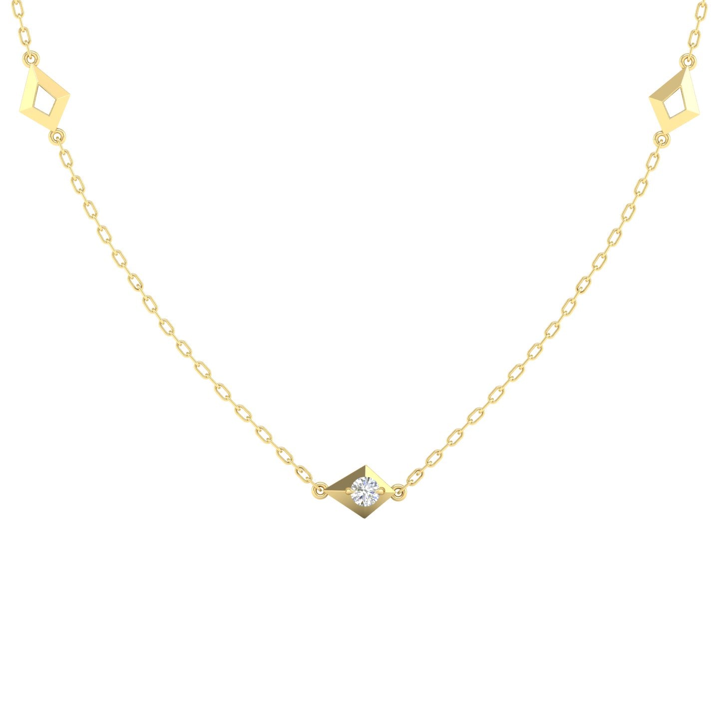 Diamond Station Chain Necklace