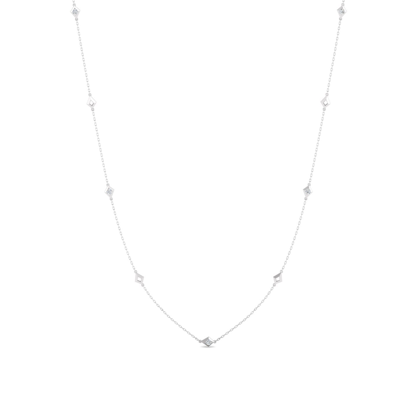 Diamond Station Chain Necklace