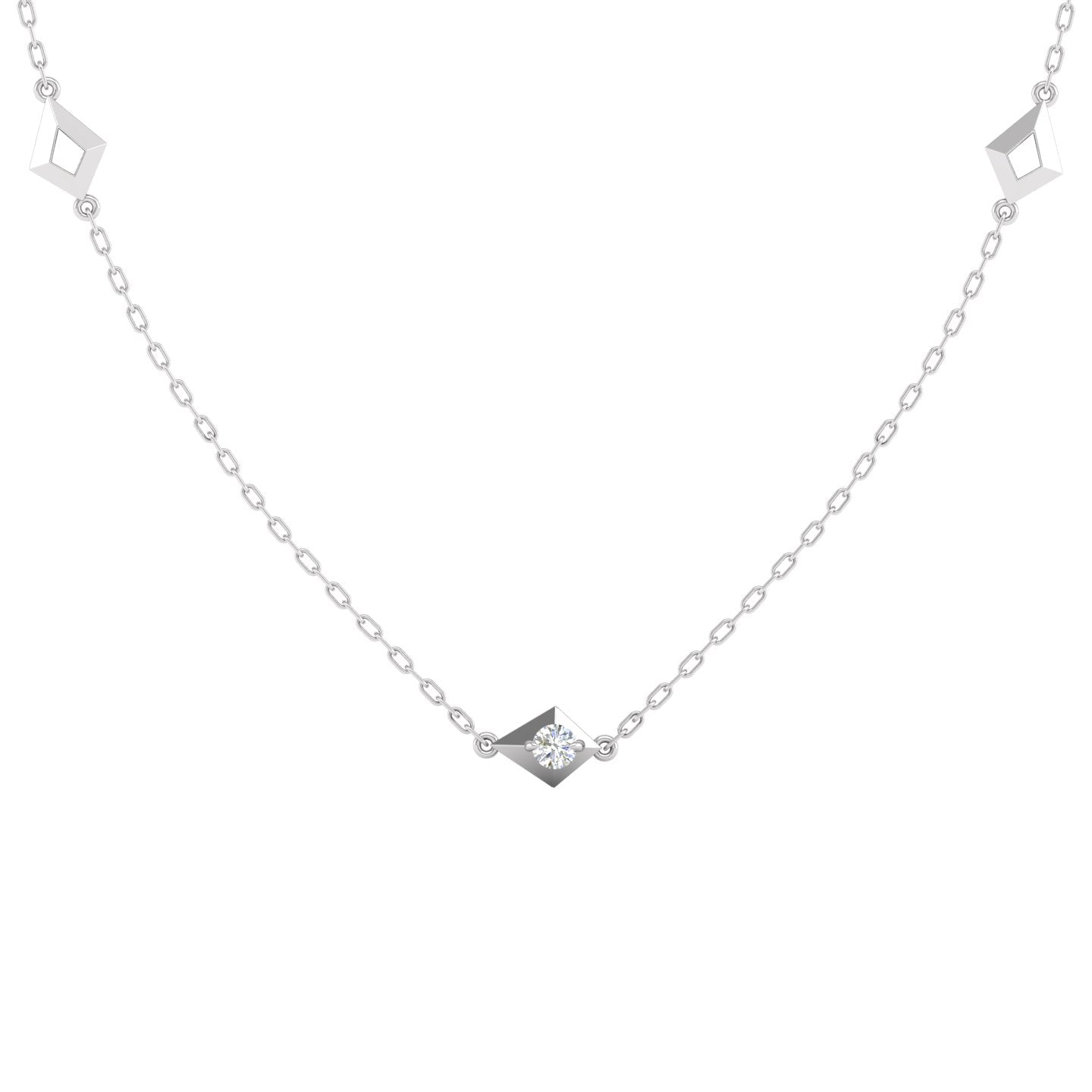 Diamond Station Chain Necklace