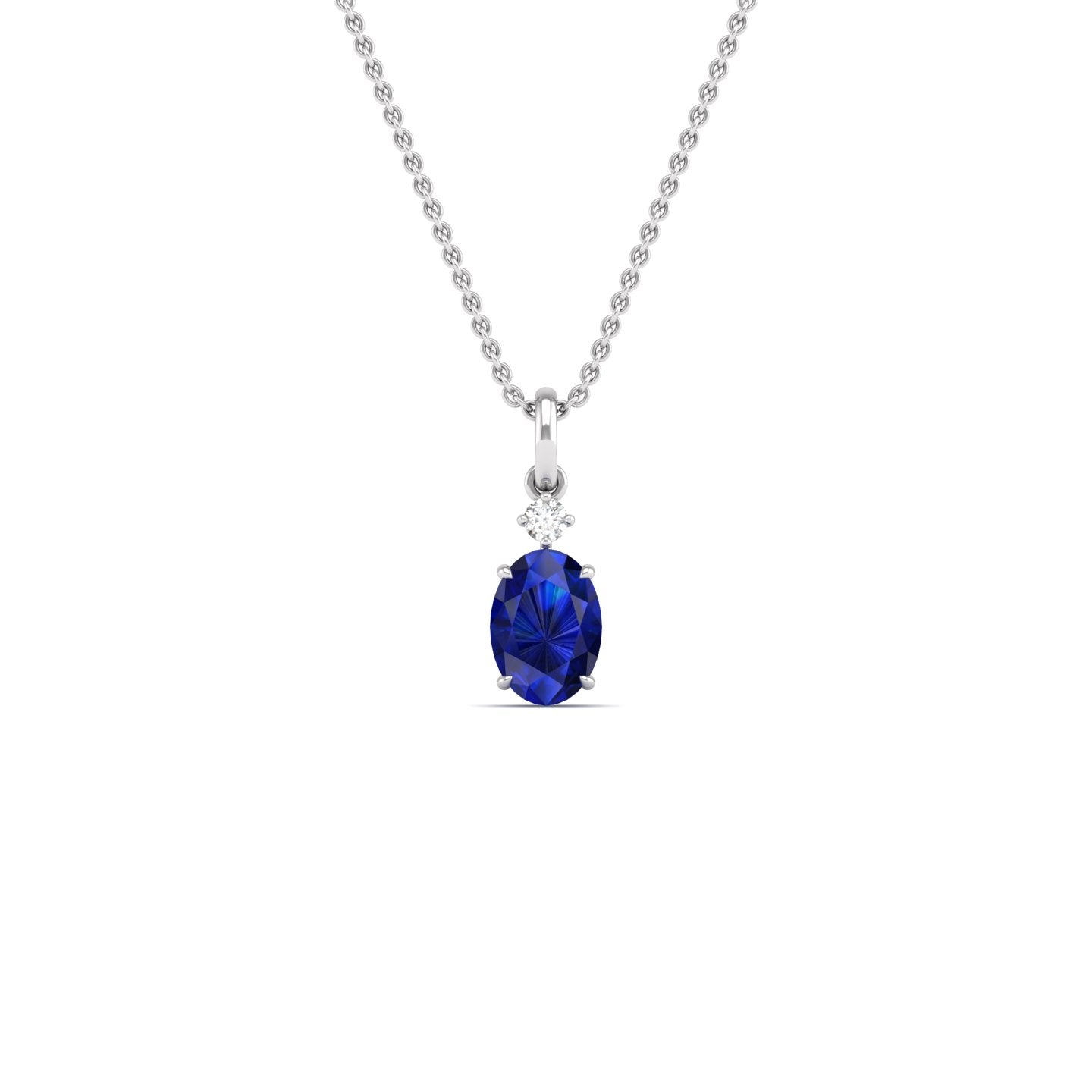 Blue Sapphire and Diamond Pendant