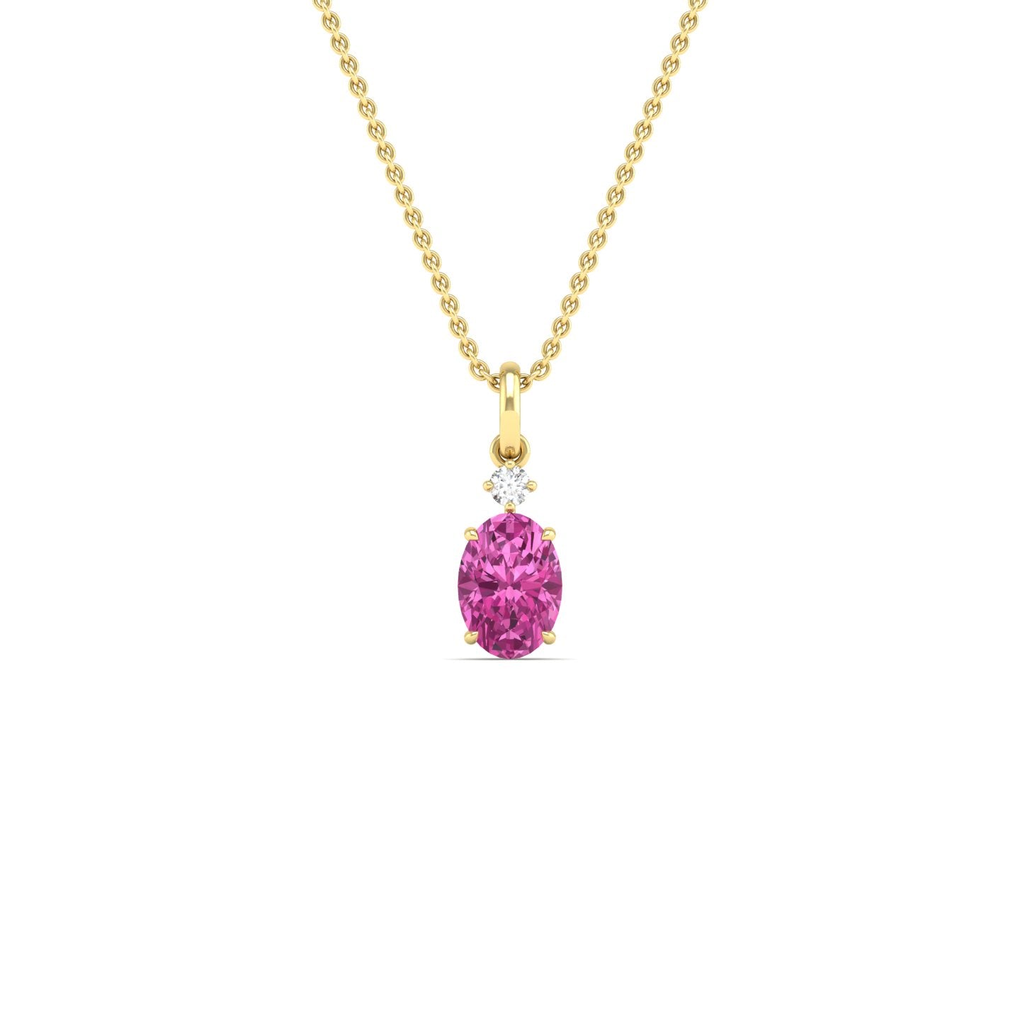 Pink Sapphire and Diamond Pendant