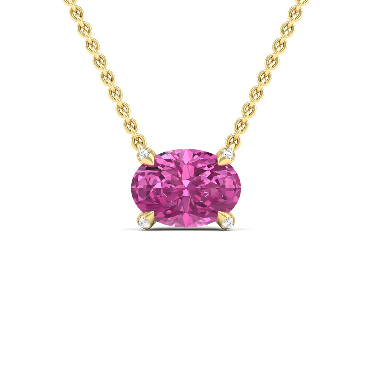 Pink Sapphire and Diamond Pendant