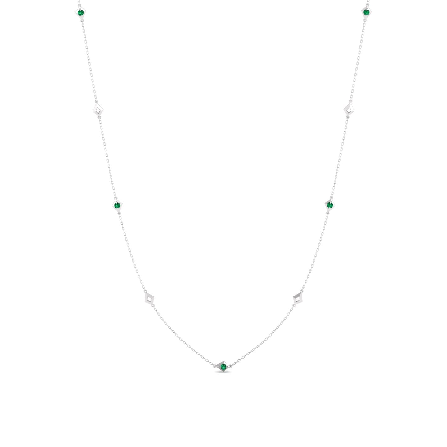 Emerald Station Chain Necklace