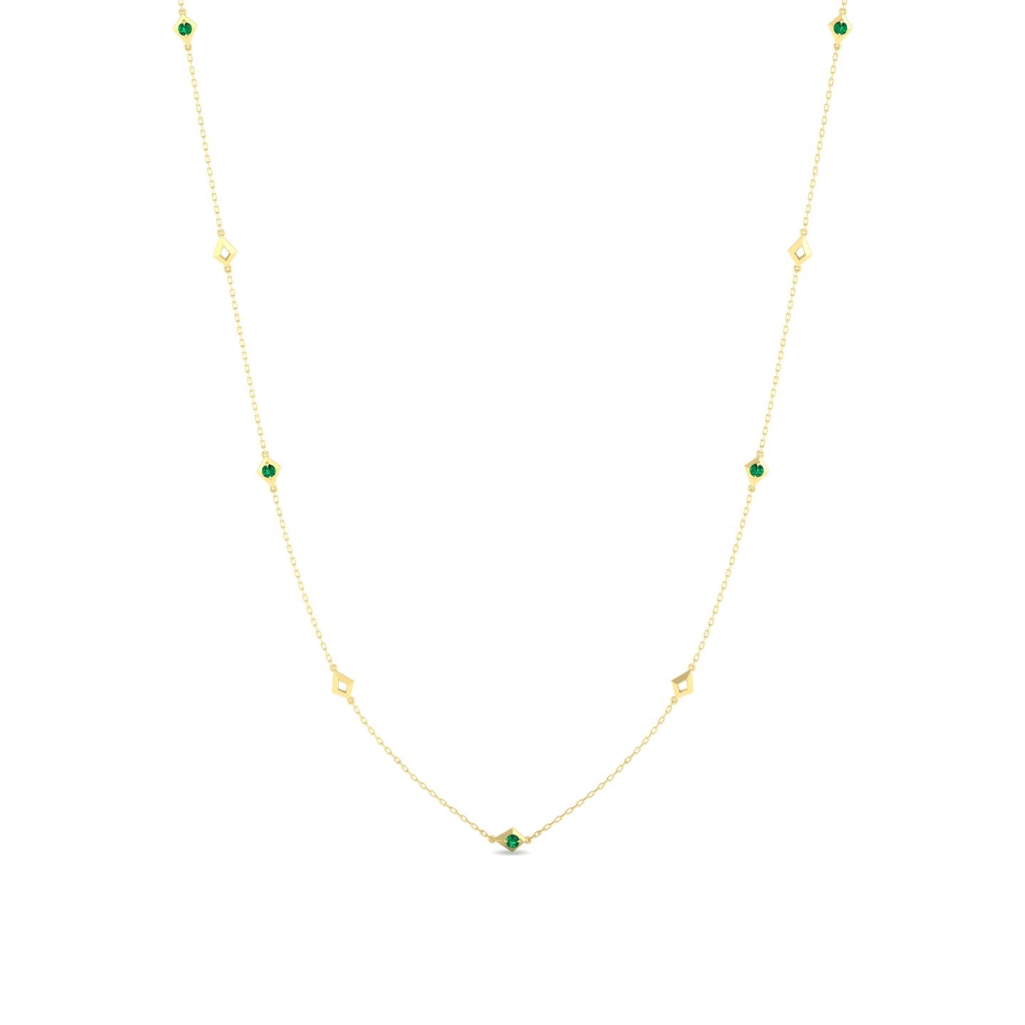 Emerald Station Chain Necklace