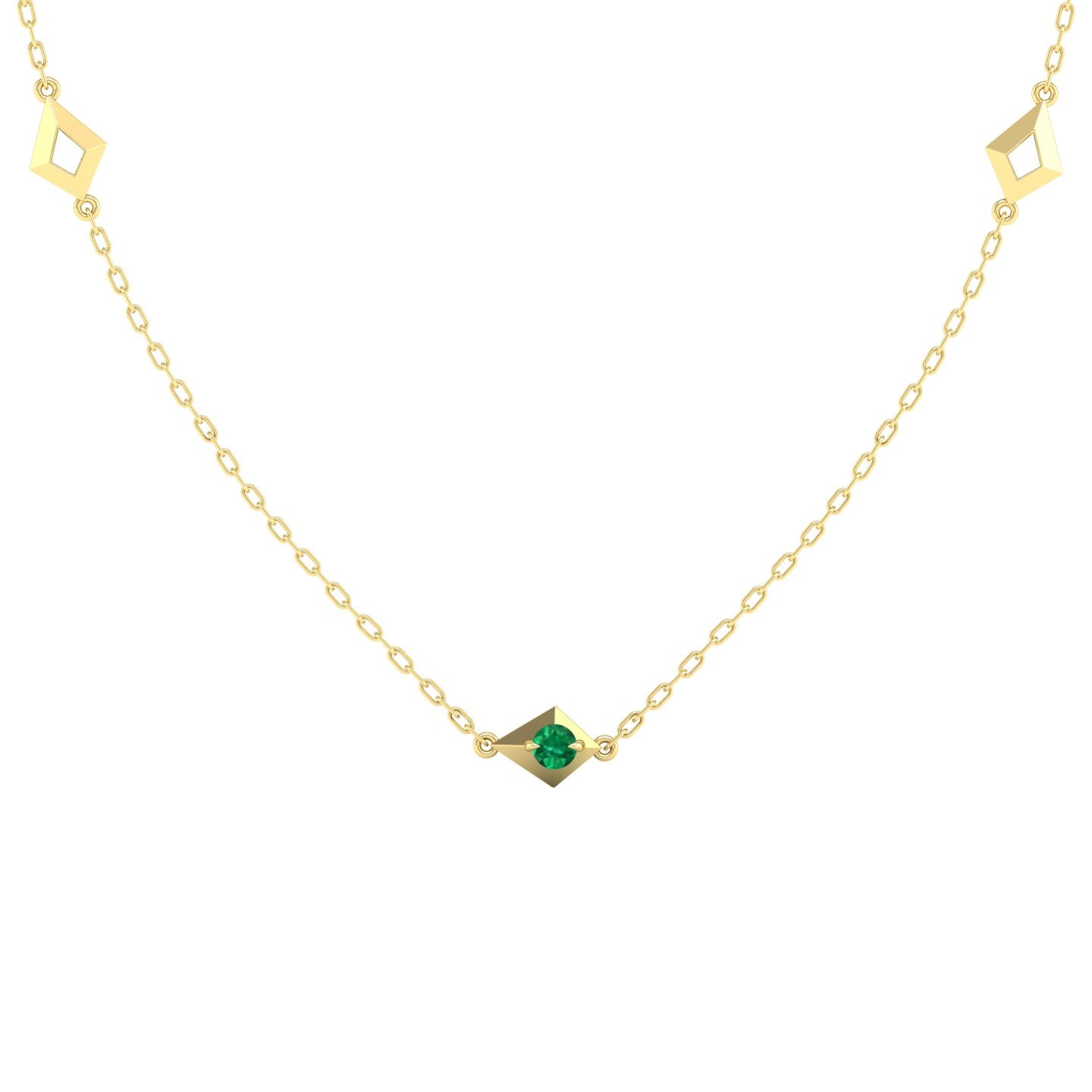 Emerald Station Chain Necklace