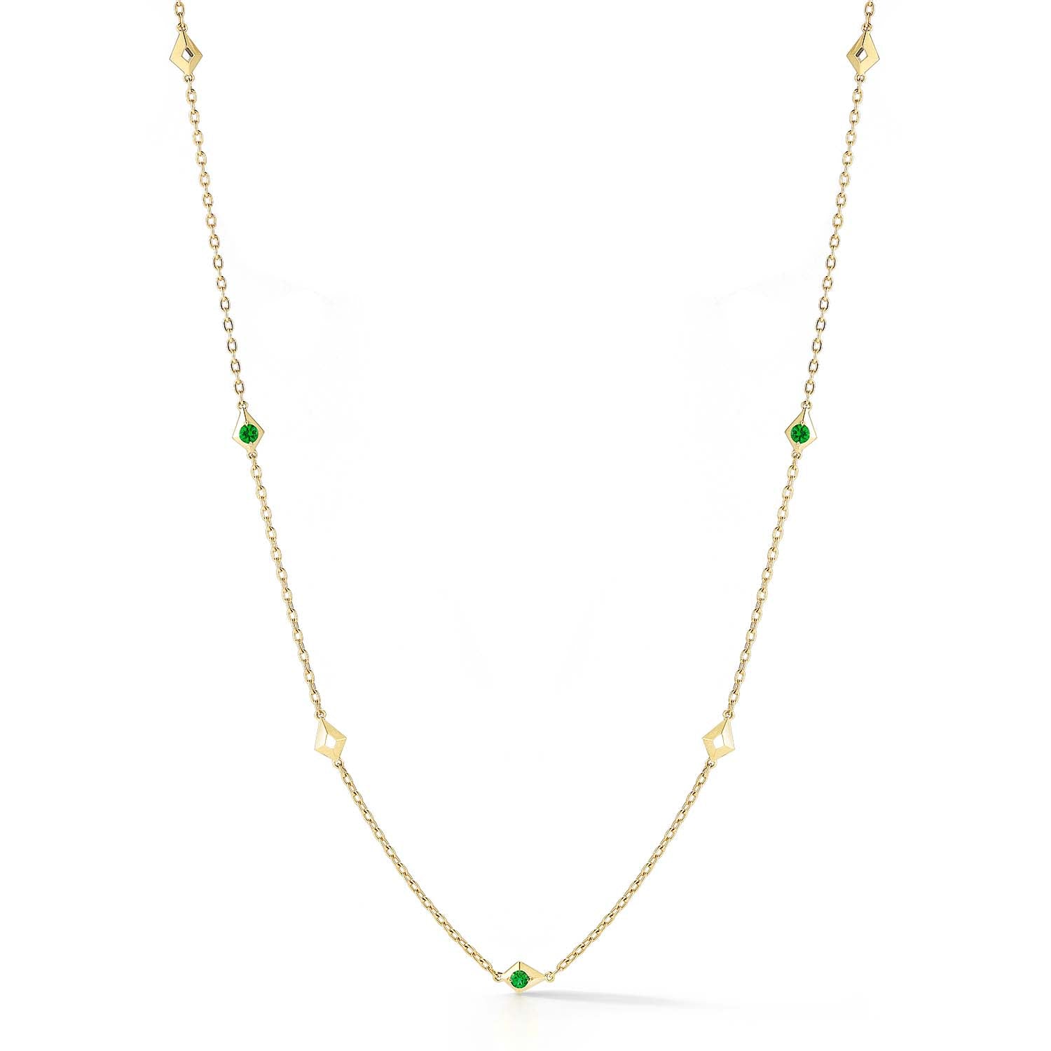 Emerald Station Chain Necklace