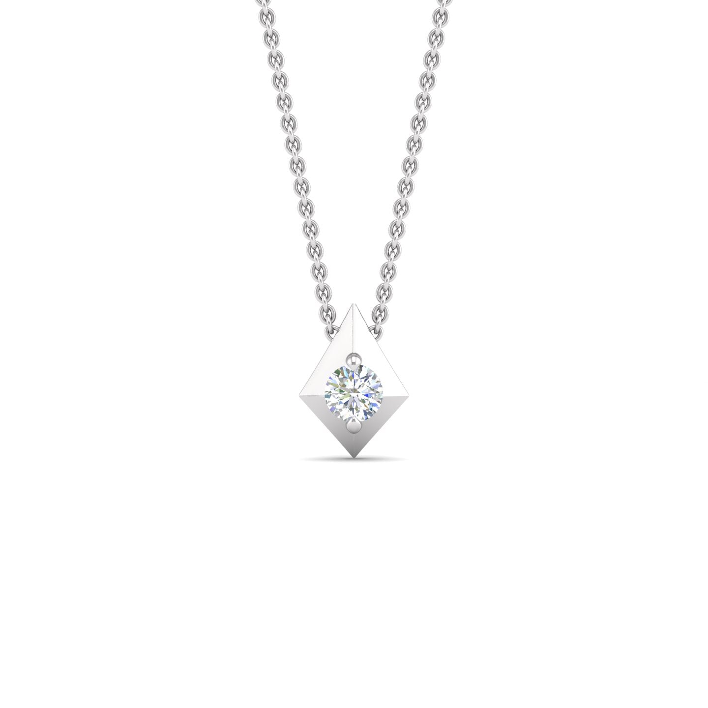 Diamond Geometric Pendant Necklace