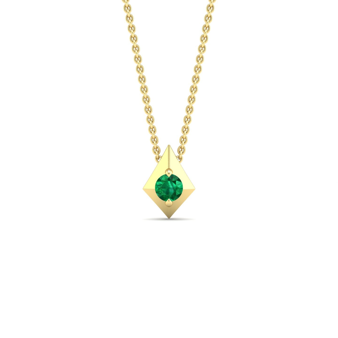 Emerald Geometric Pendant Necklace