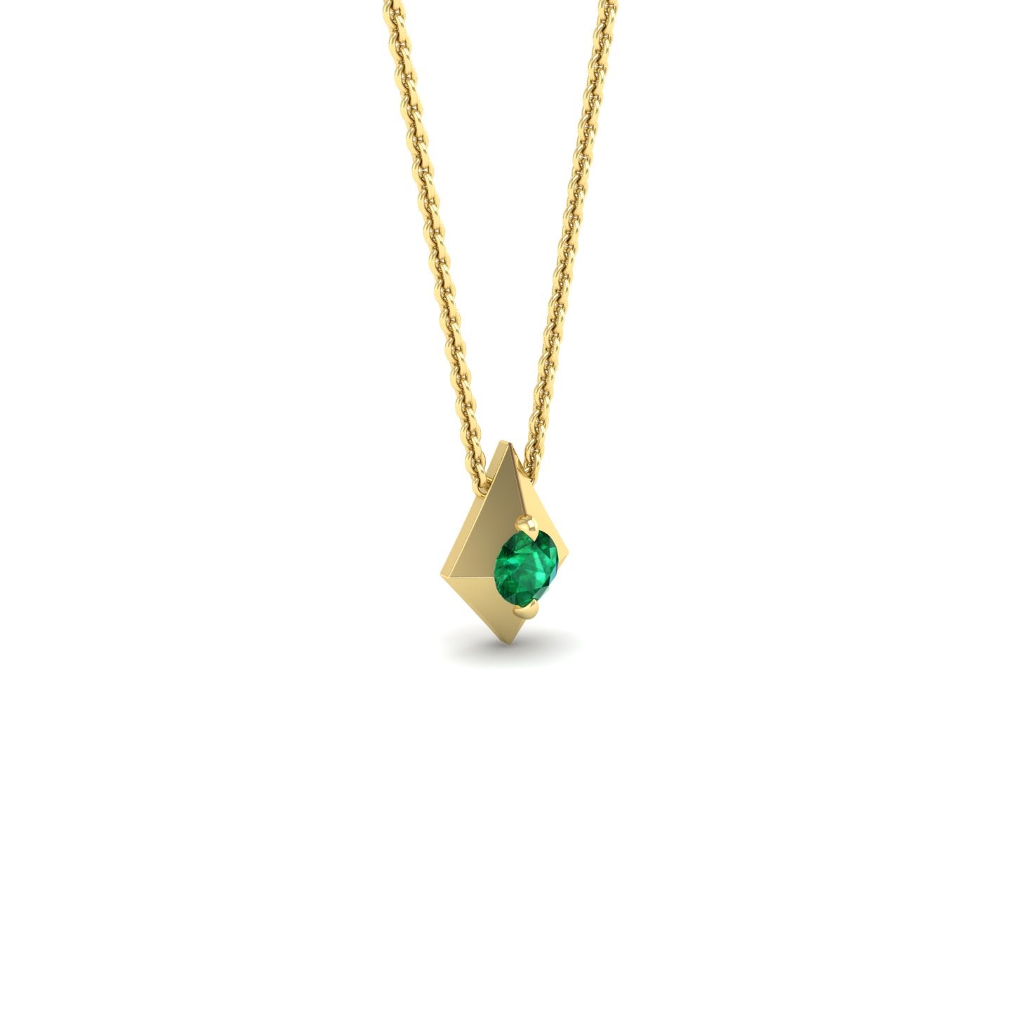 Emerald Geometric Pendant Necklace