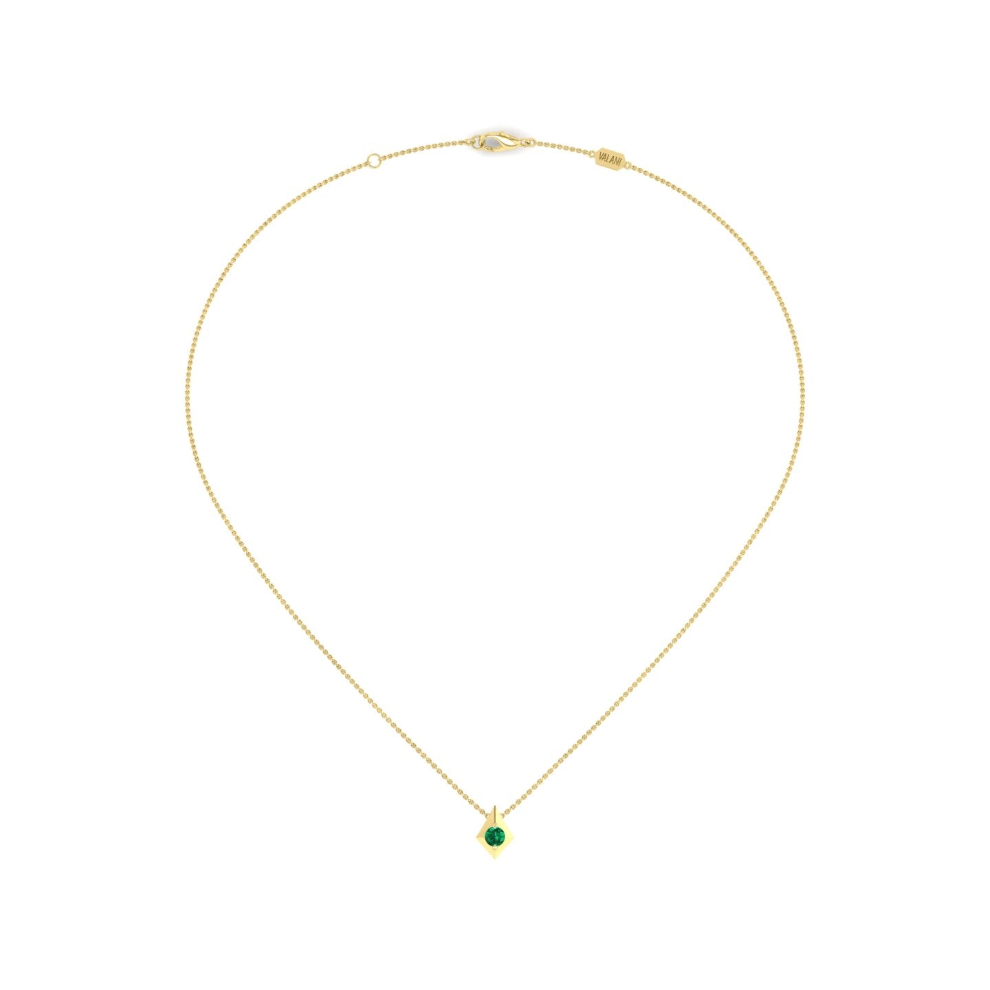 Emerald Geometric Pendant Necklace