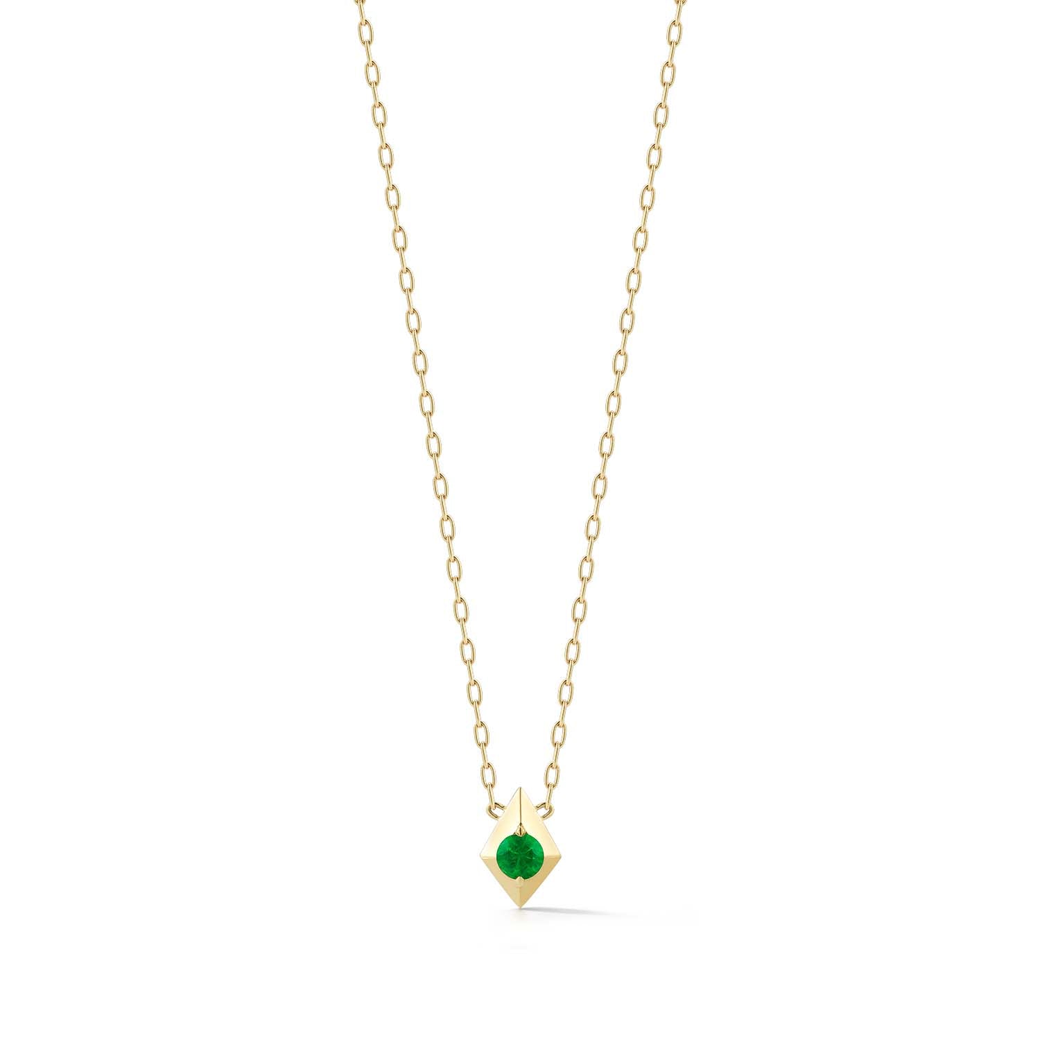 Emerald Geometric Pendant Necklace