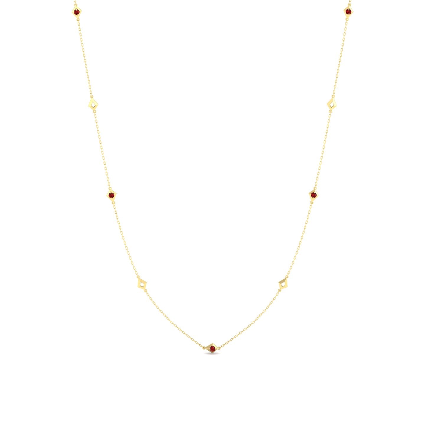 Ruby Station Chain Necklace