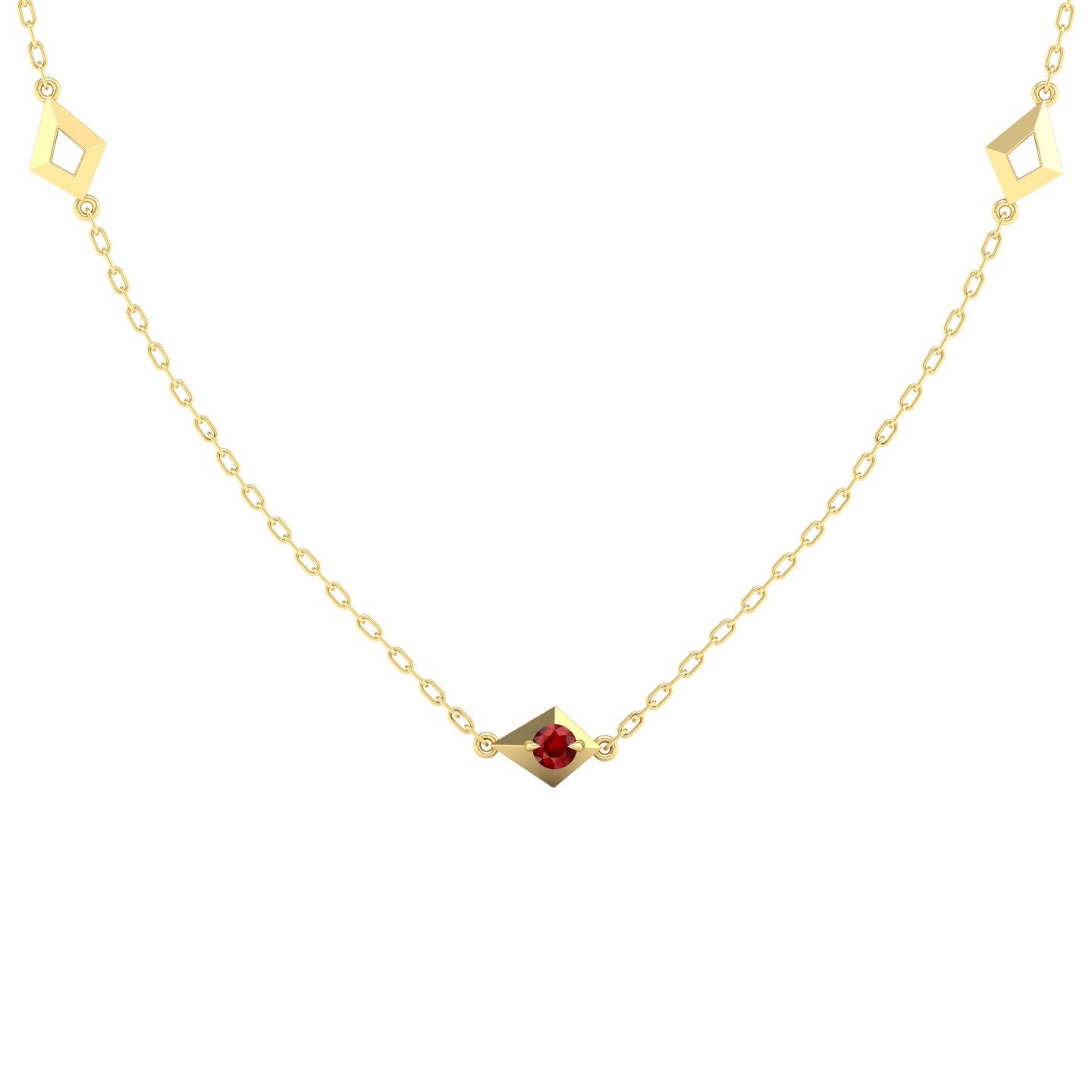 Ruby Station Chain Necklace