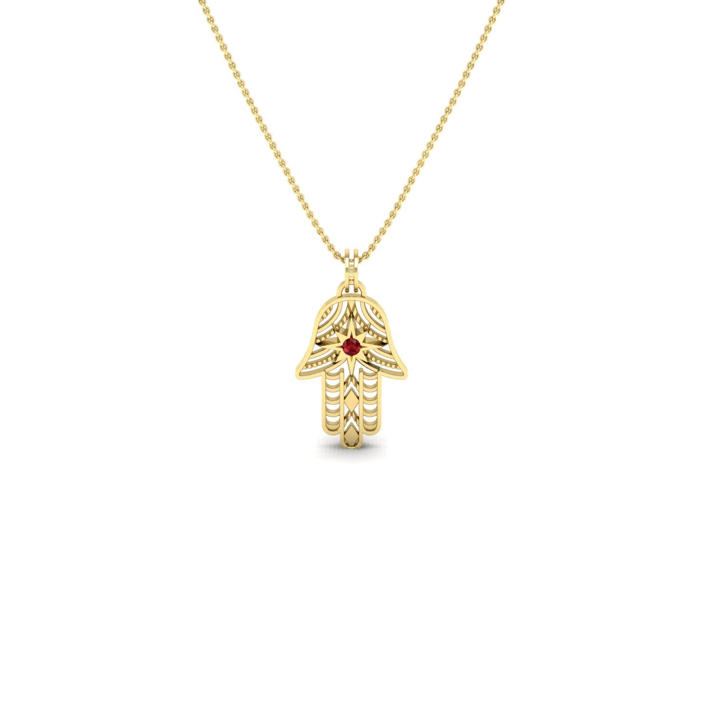 Ruby Hamza Necklace