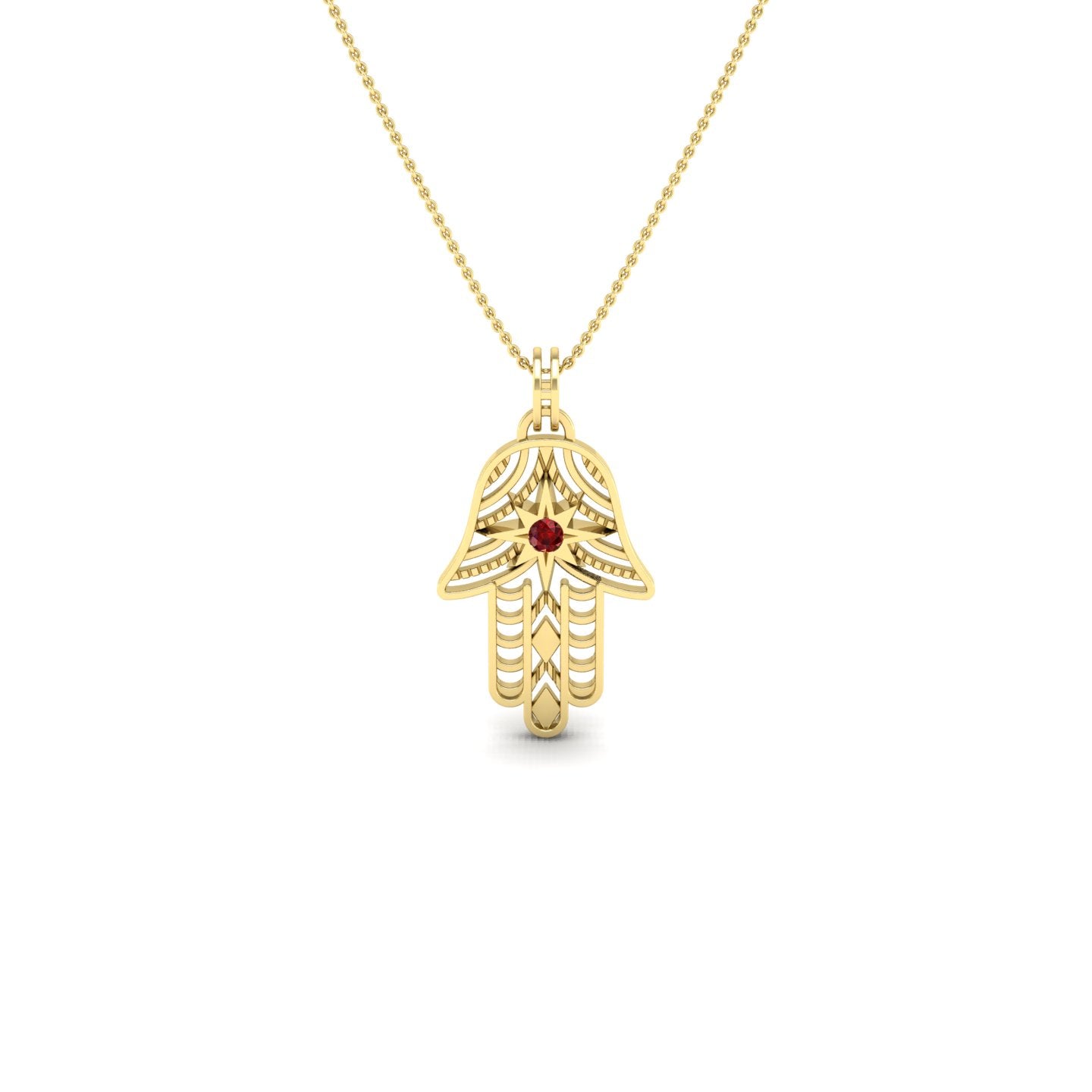 Ruby Hamza Necklace