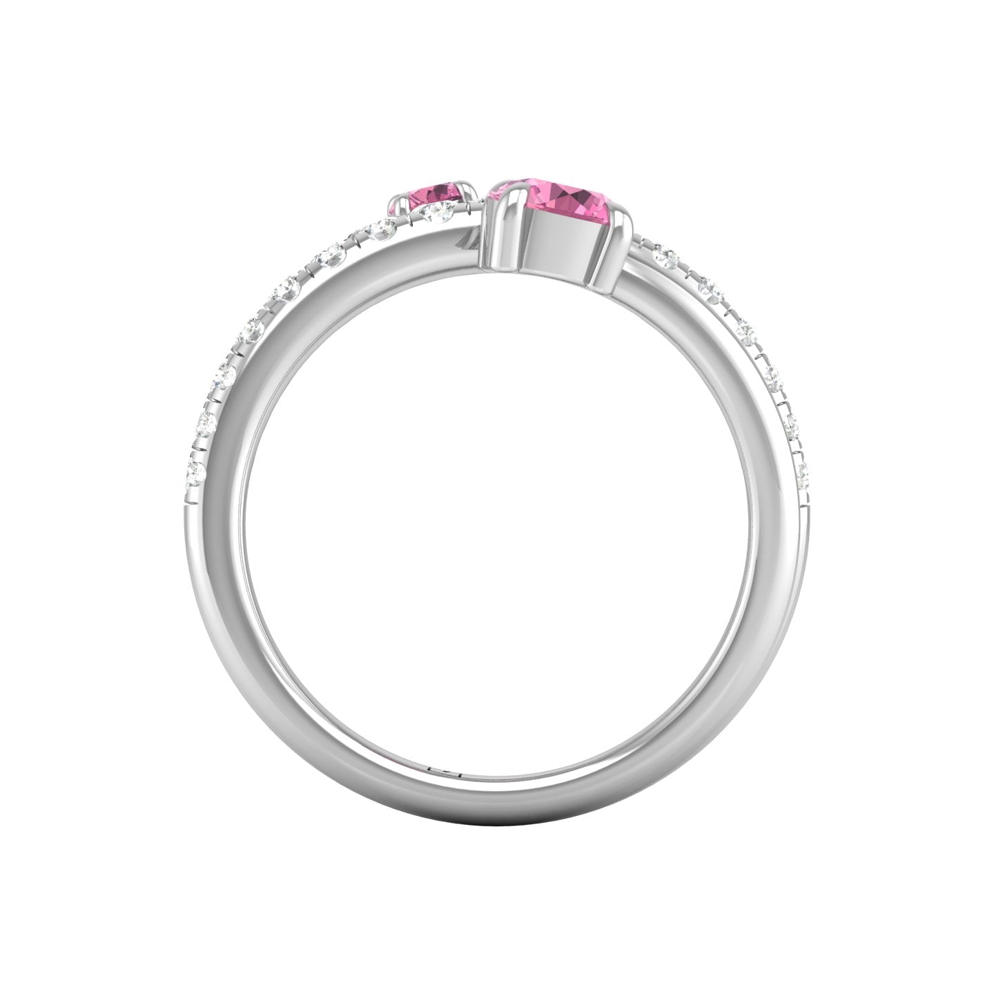 Pink Sapphire and Diamond Coil Ring