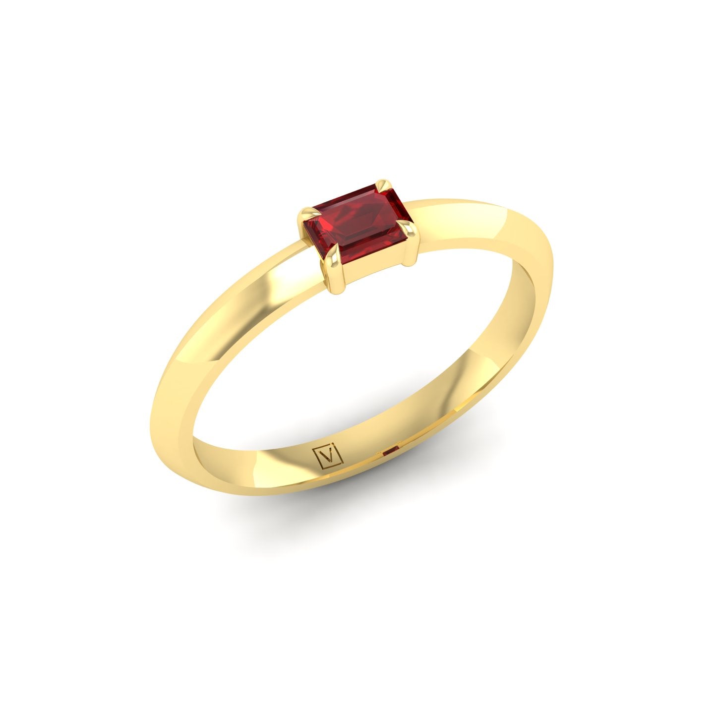 Ruby Solitaire Petite Ring