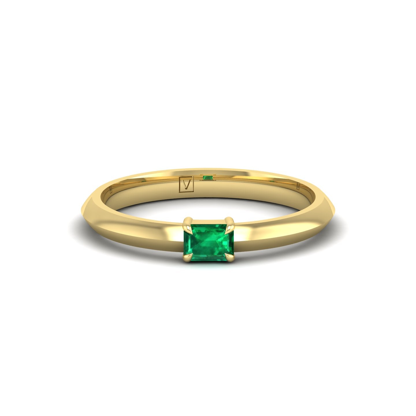 Emerald Solitaire Petite Ring