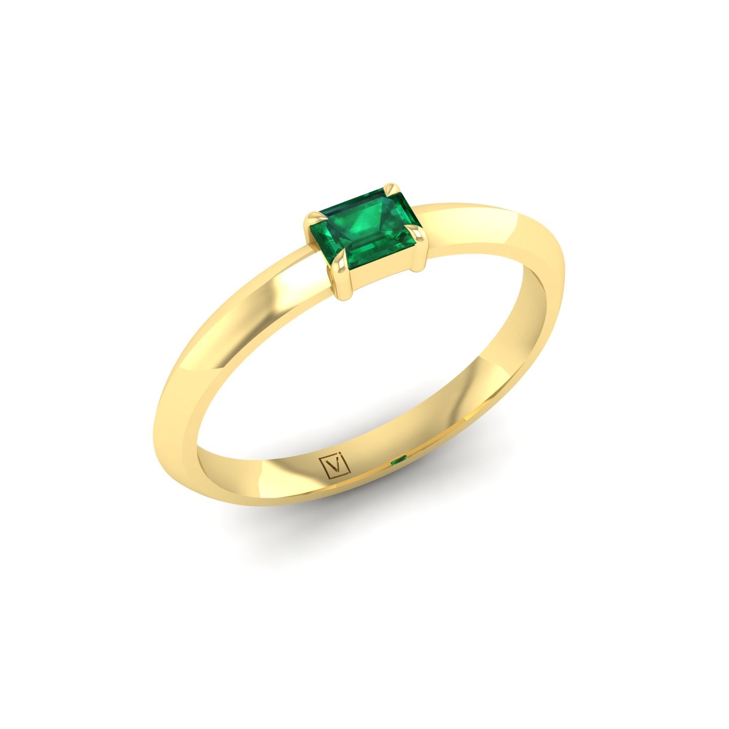 Emerald Solitaire Petite Ring