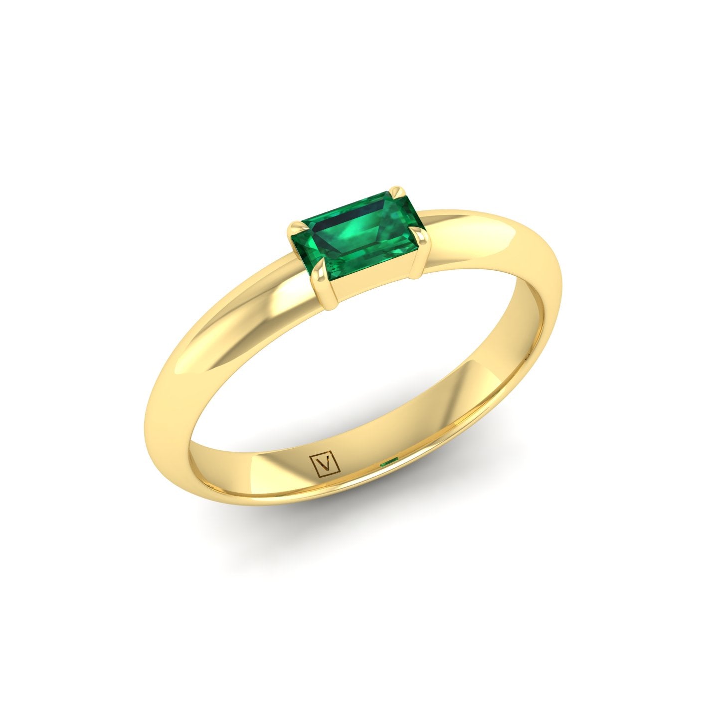 Emerald Solitaire Ring