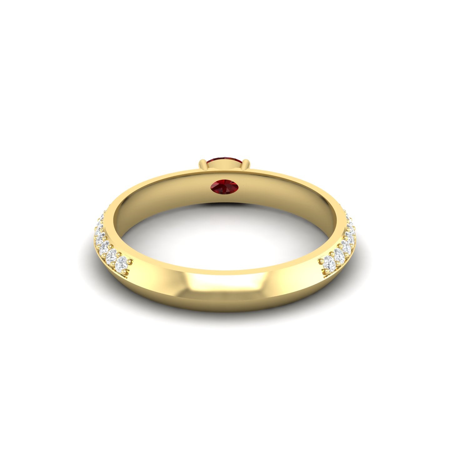 Ruby and Diamond Solitaire Ring