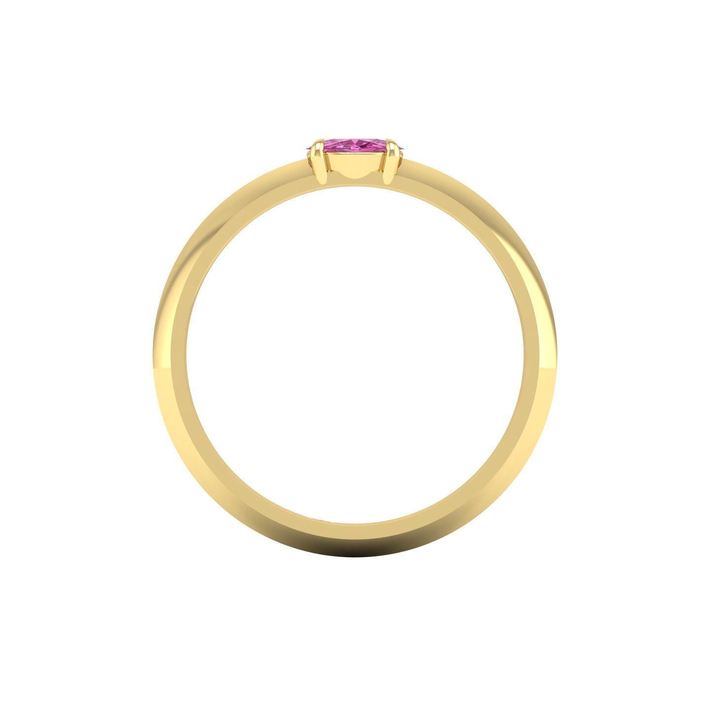 Pink Sapphire and Diamond Solitaire Ring