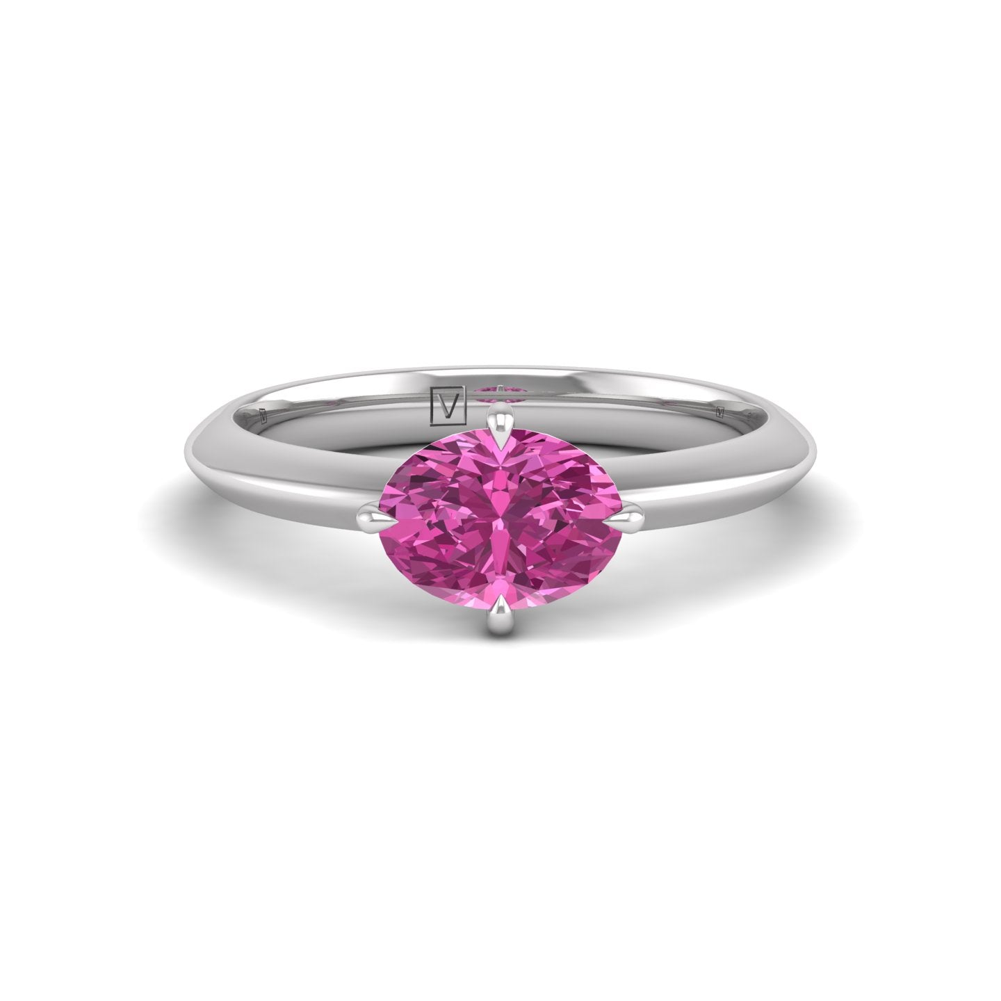 Pink Sapphire Solitaire Ring