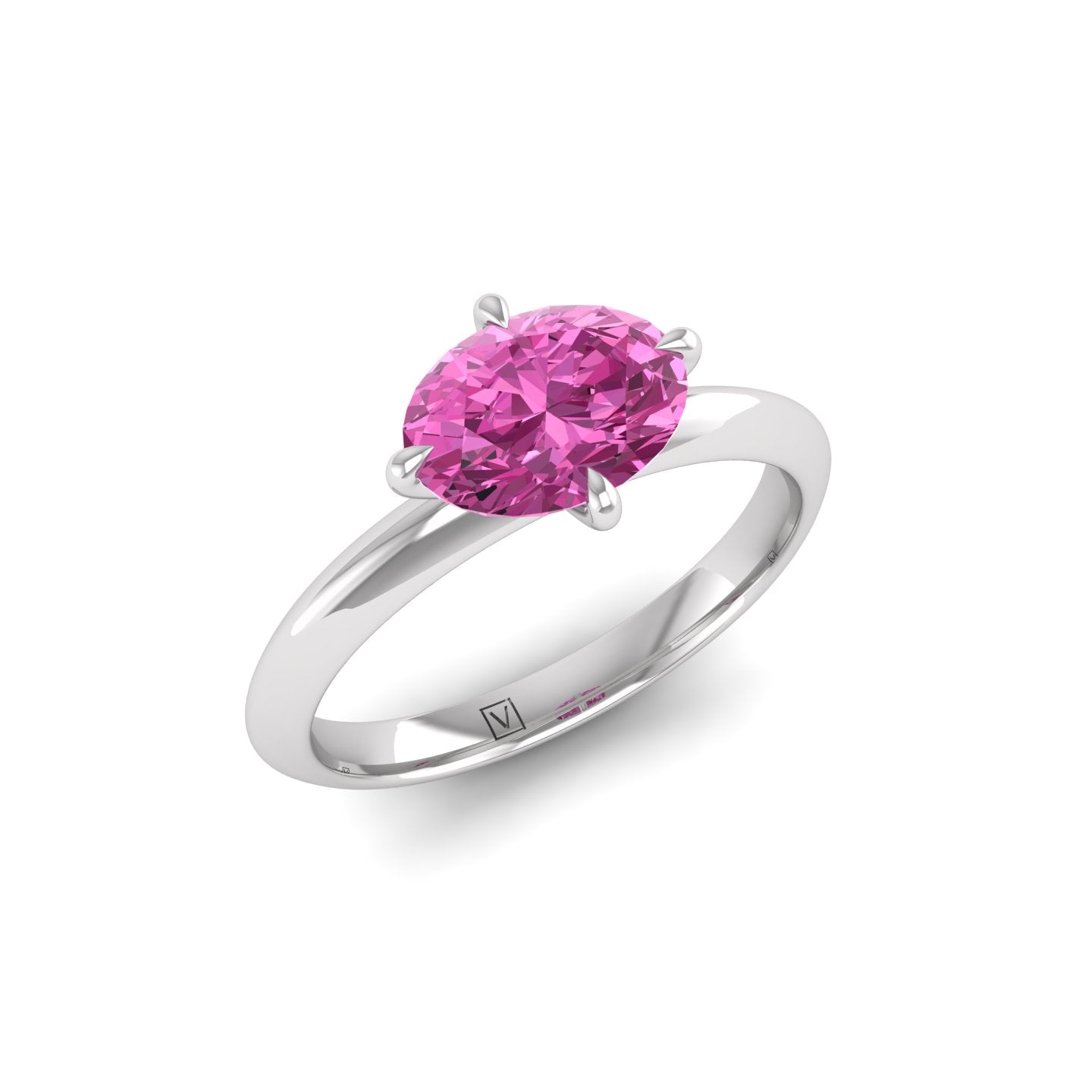 Pink Sapphire Solitaire Ring