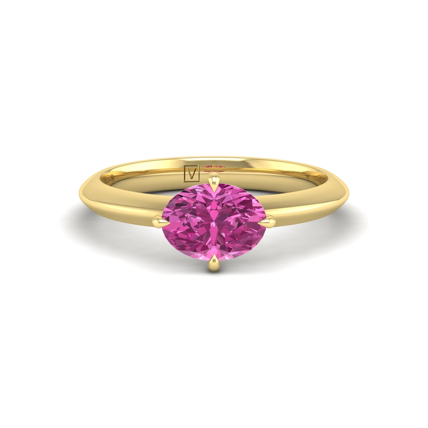 Pink Sapphire Solitaire Ring