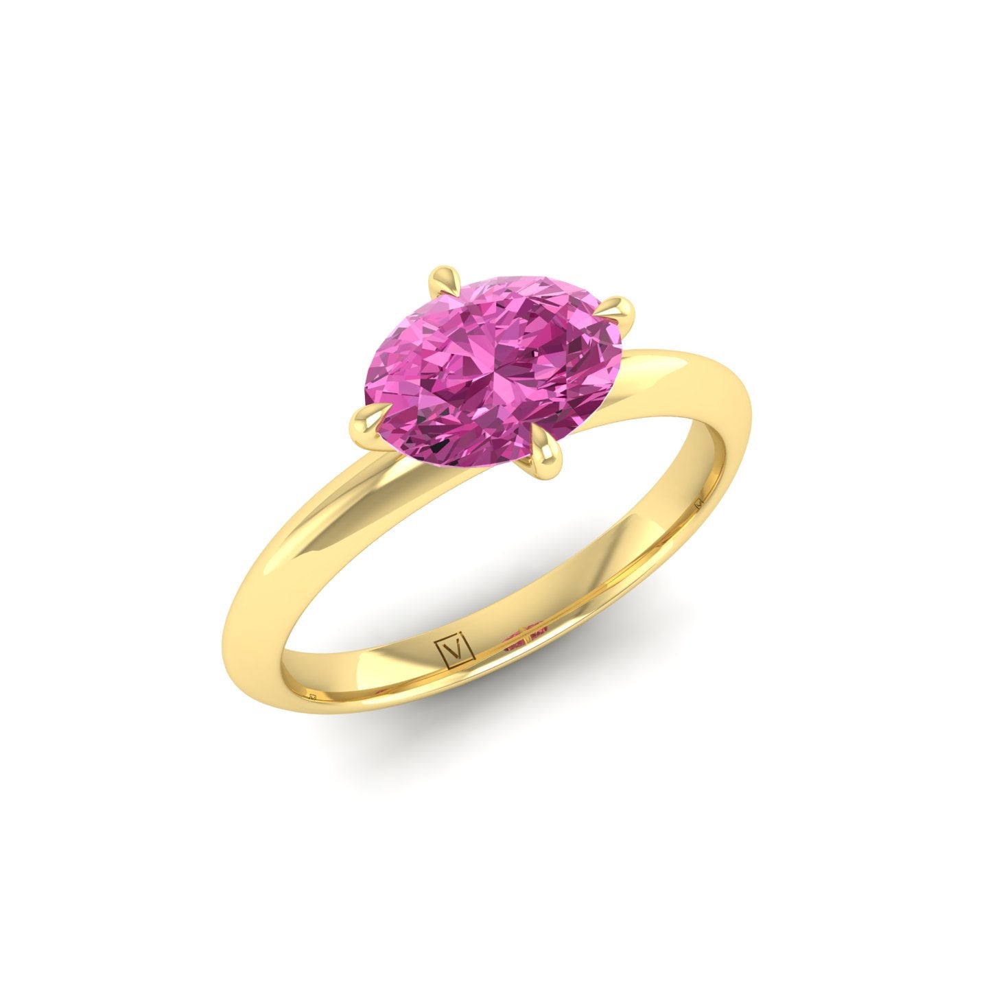 Pink Sapphire Solitaire Ring