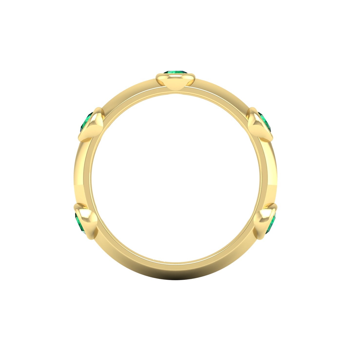 Emerald and Diamond Bezel Band