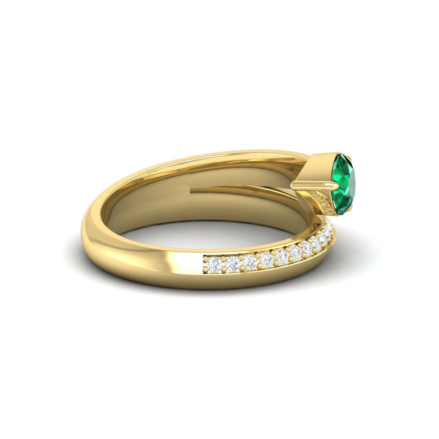 Emerald and Diamond Coil Ring