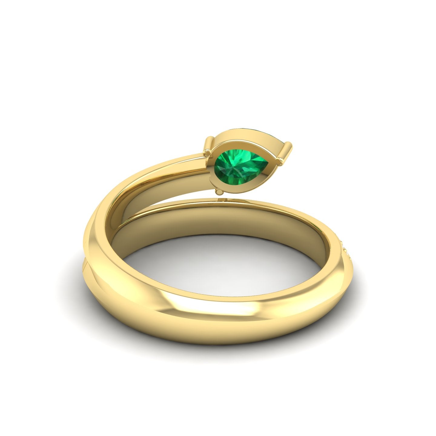 Emerald and Diamond Coil Ring