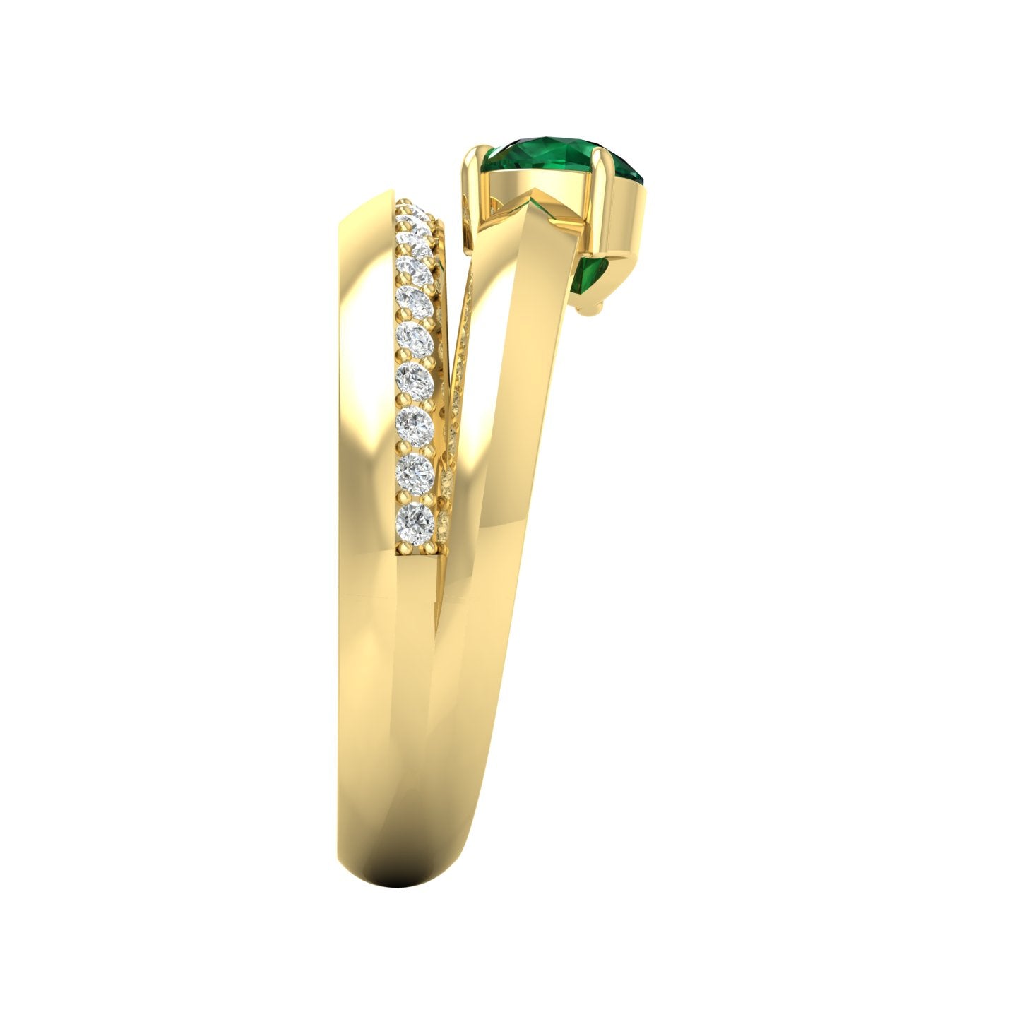 Emerald and Diamond Coil Ring