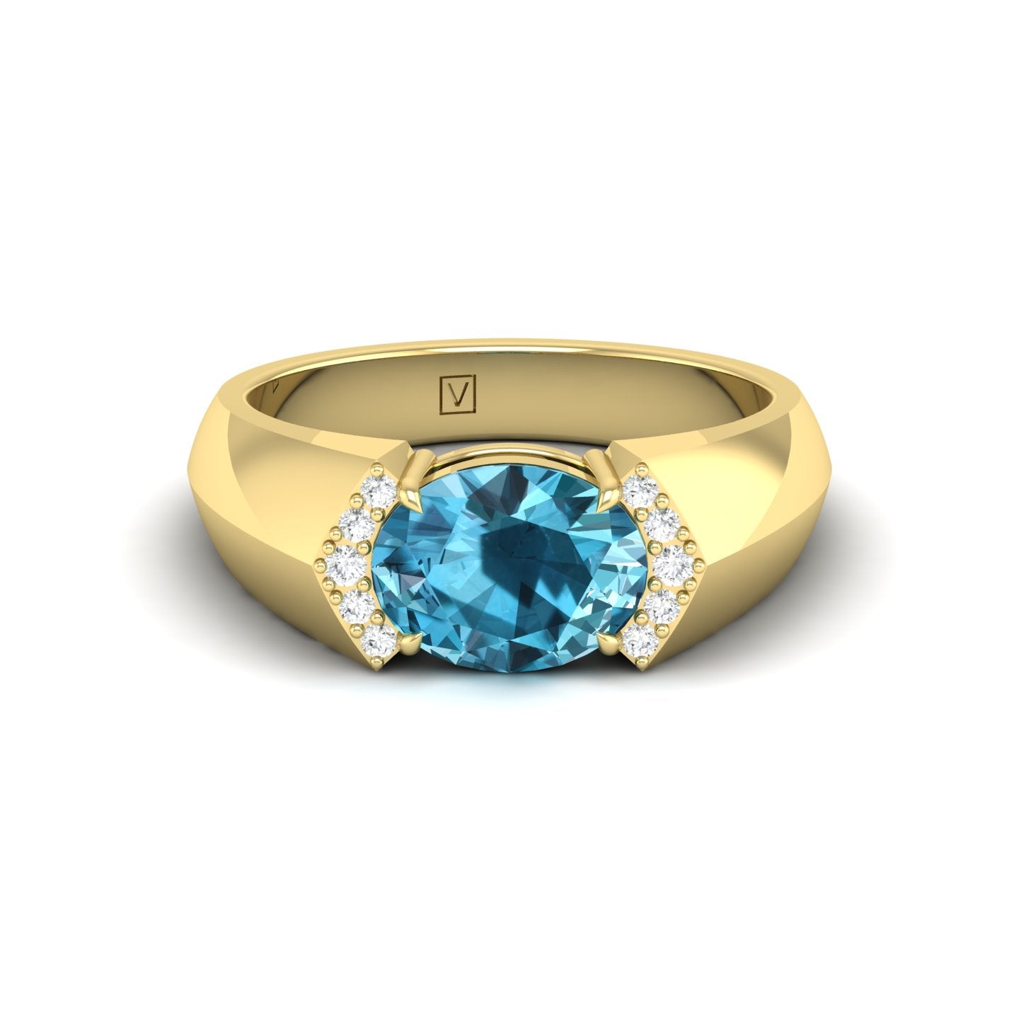 London Blue Topaz and Diamond Ring