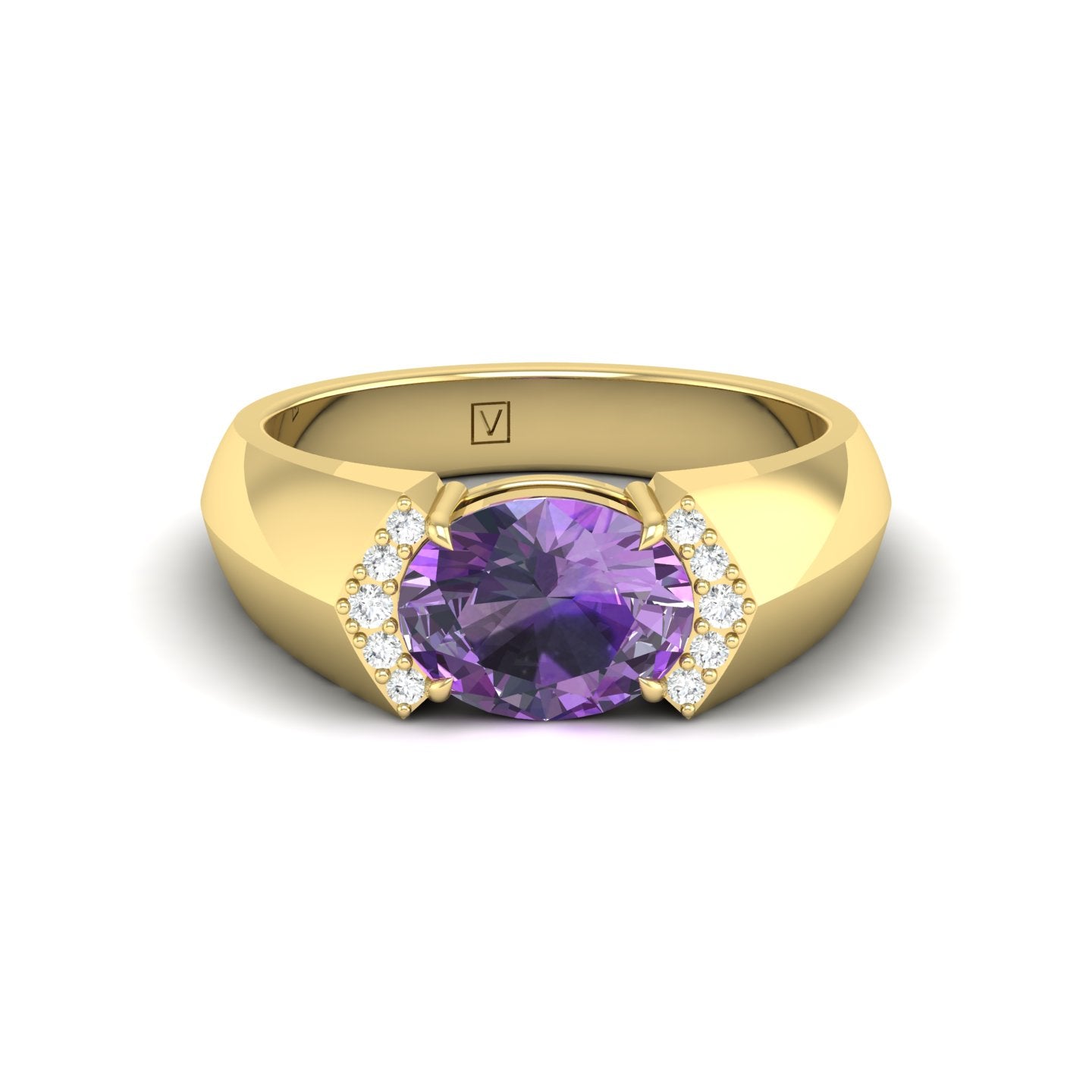 Amethyst and Diamond Ring