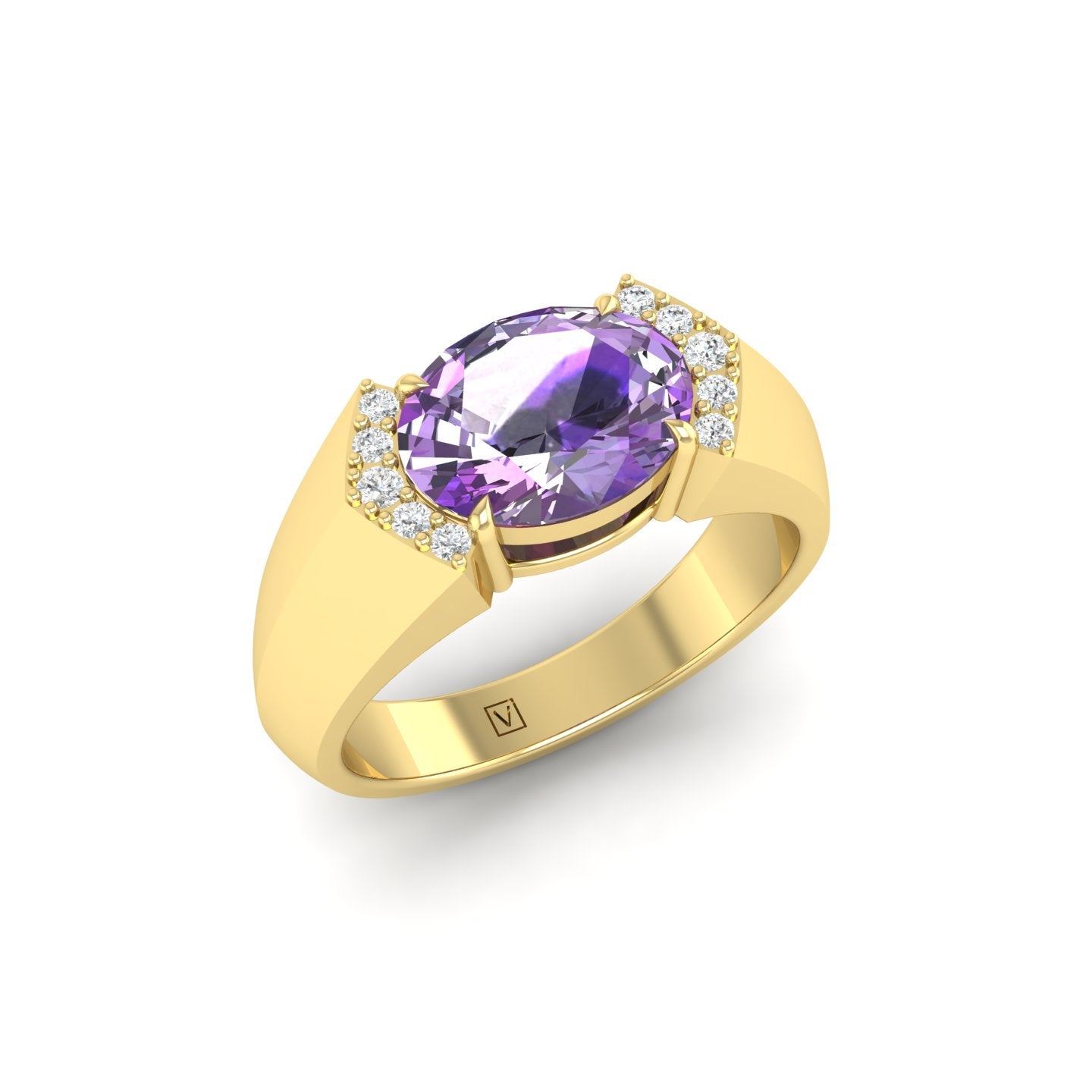 Amethyst and Diamond Ring