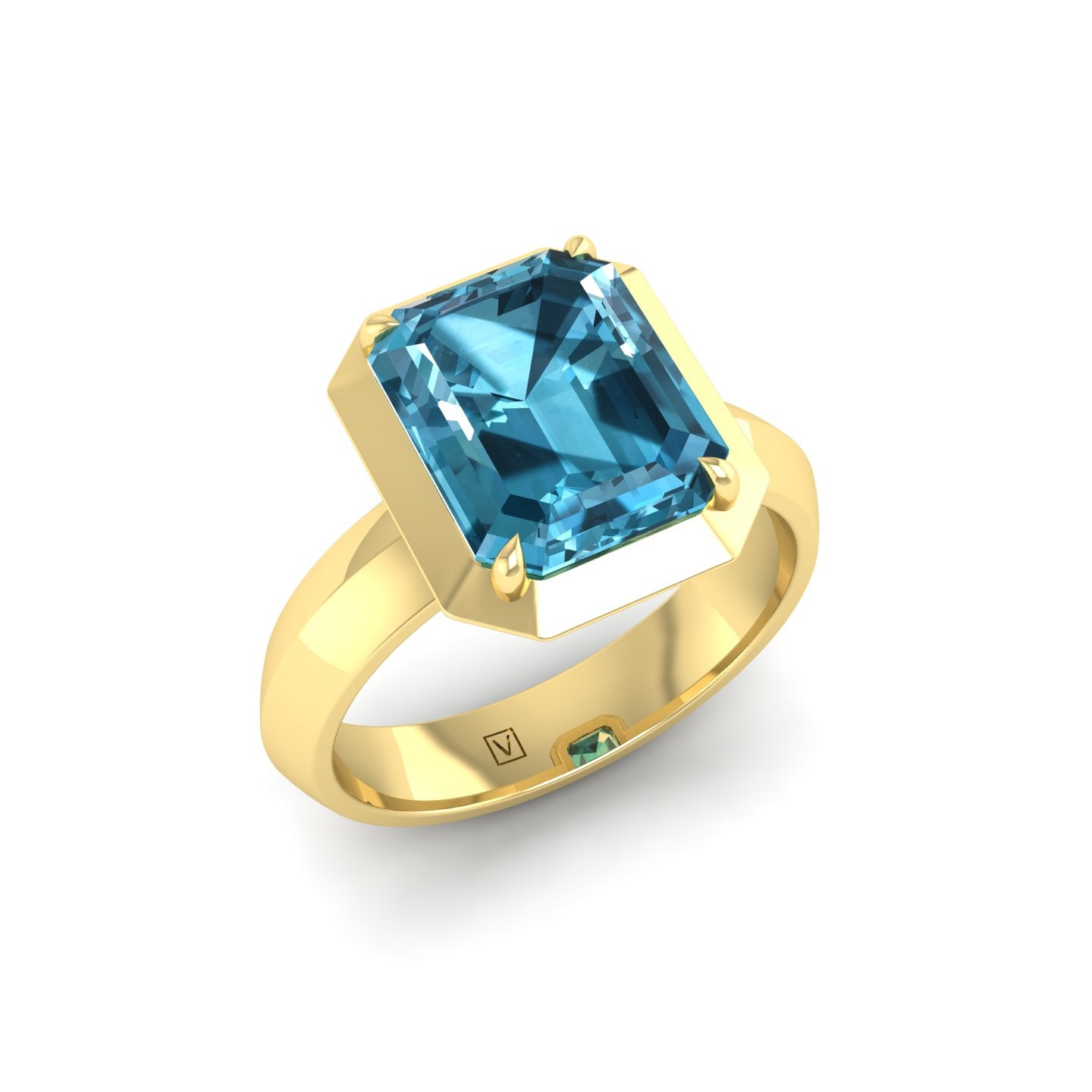 London Blue Topaz Bezel Ring