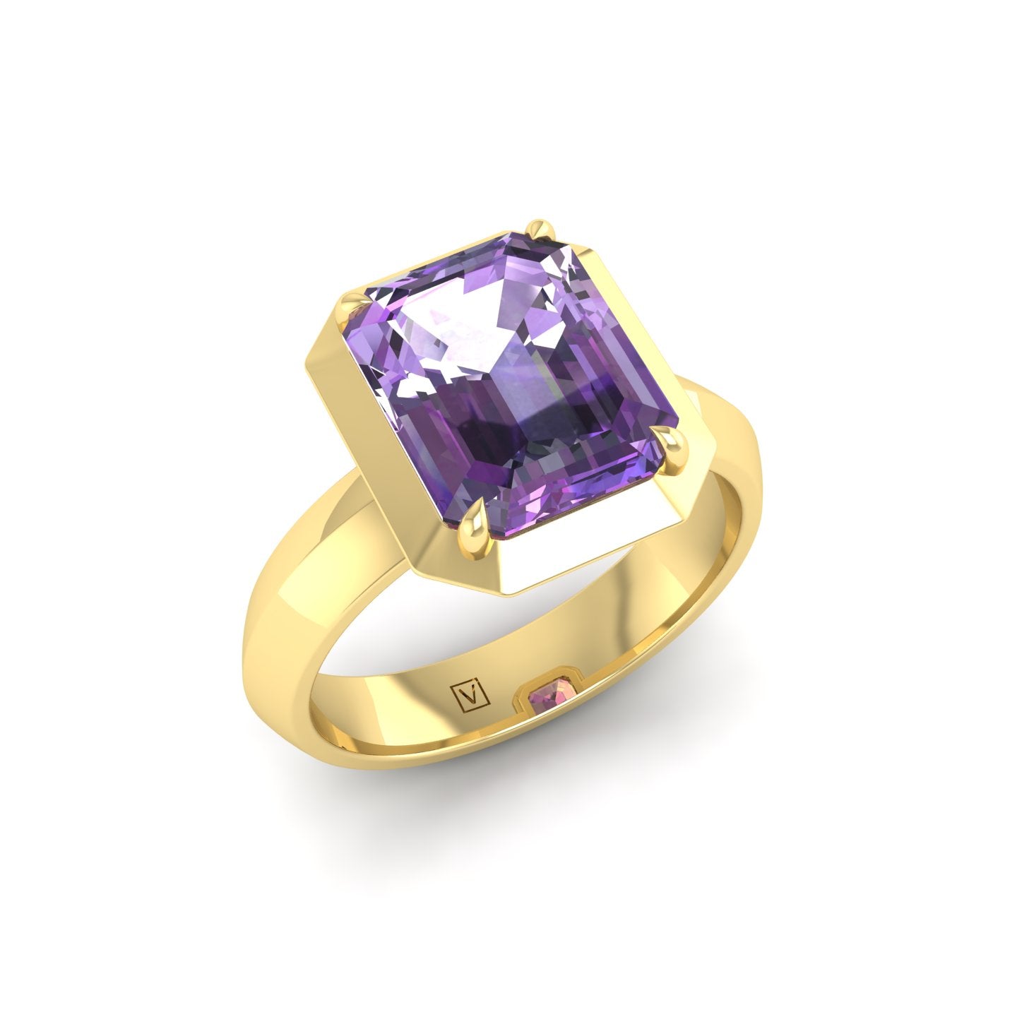 Amethyst Bezel Ring