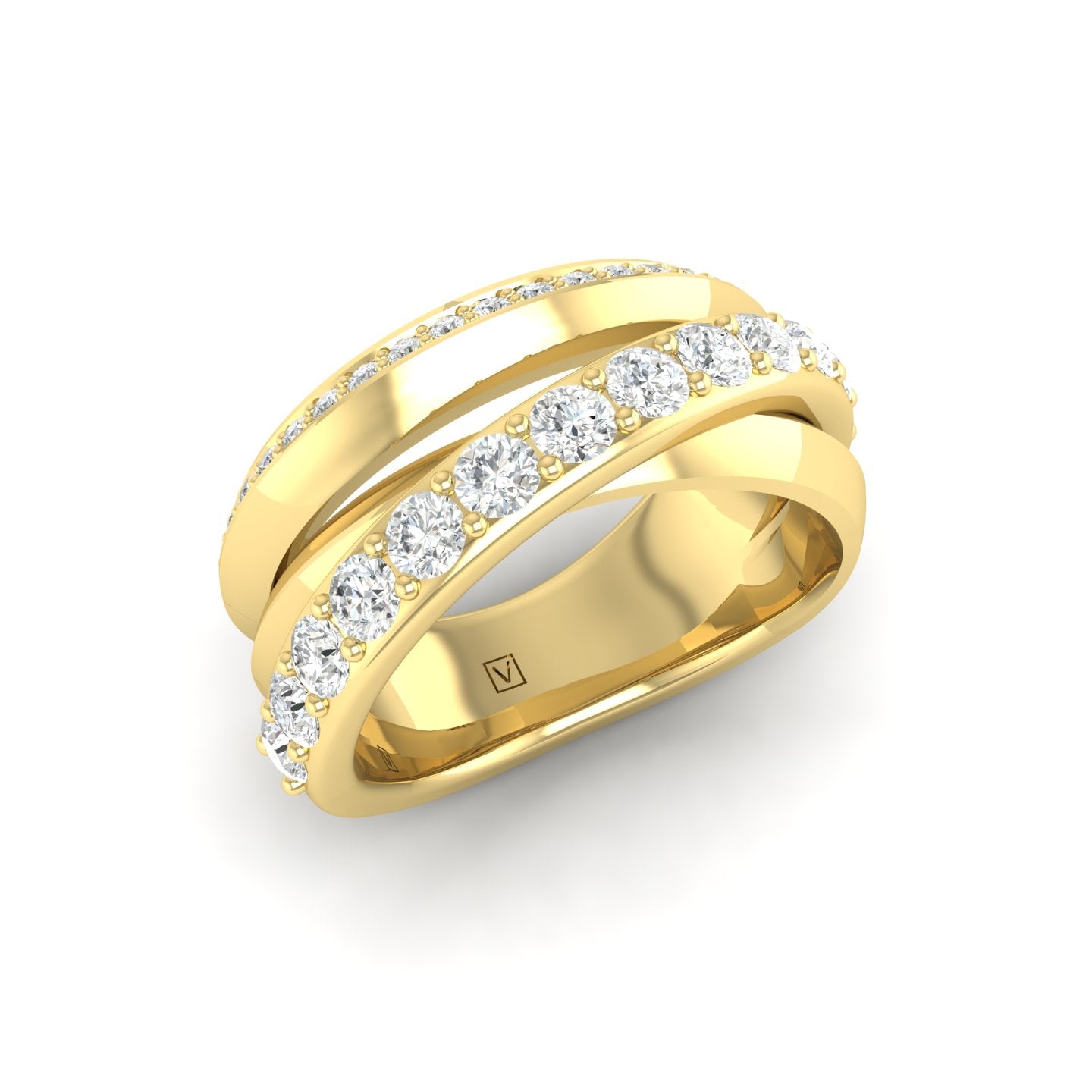 Diamond Crossover Ring