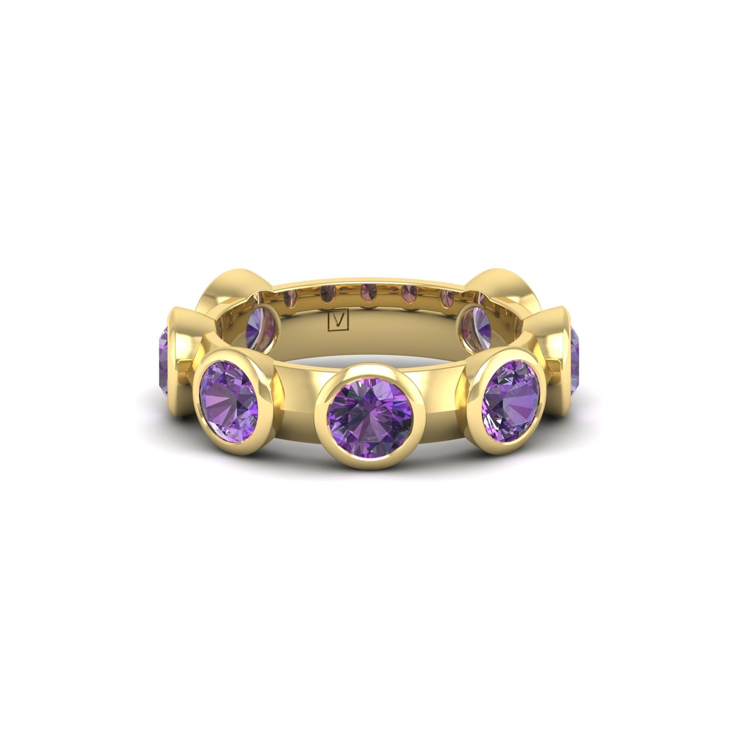 Amethyst Bezel Band