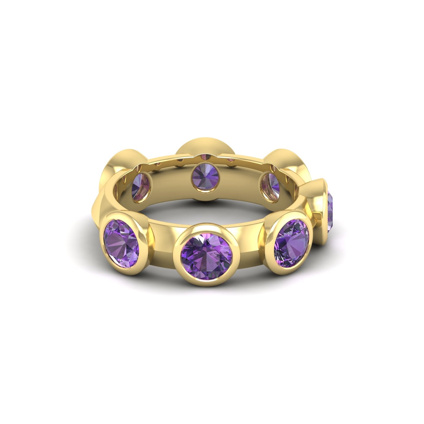 Amethyst Bezel Band