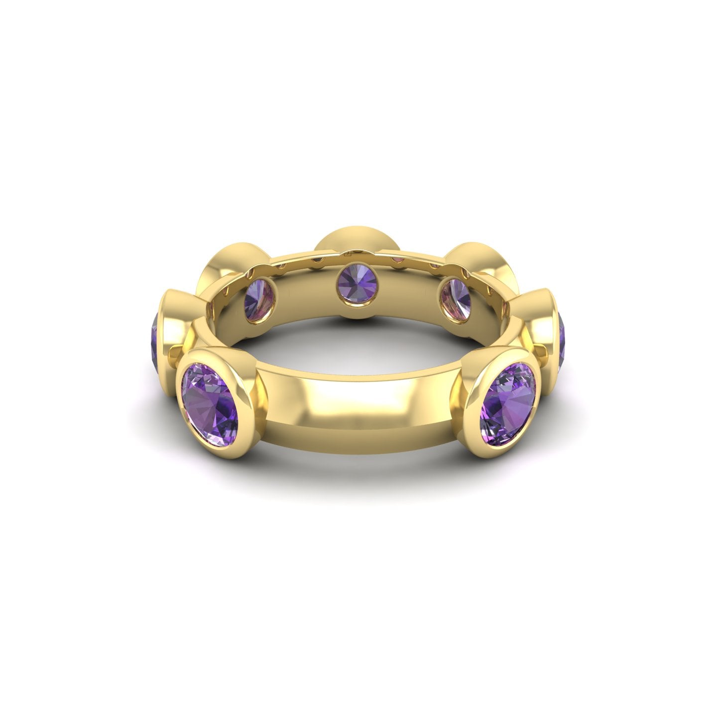 Amethyst Bezel Band