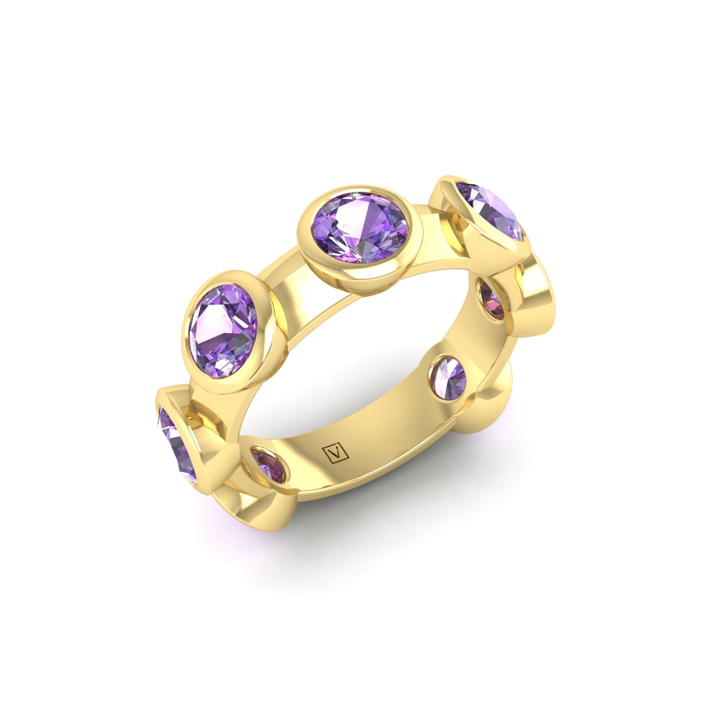 Amethyst Bezel Band