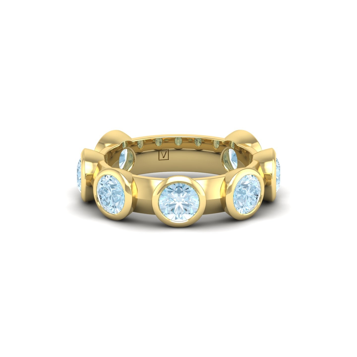 Aquamarine Bezel Band