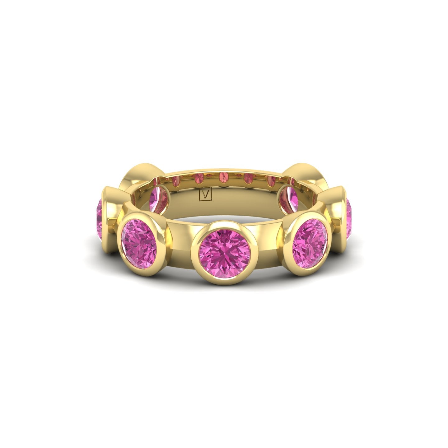 Pink Tourmaline Bezel Band