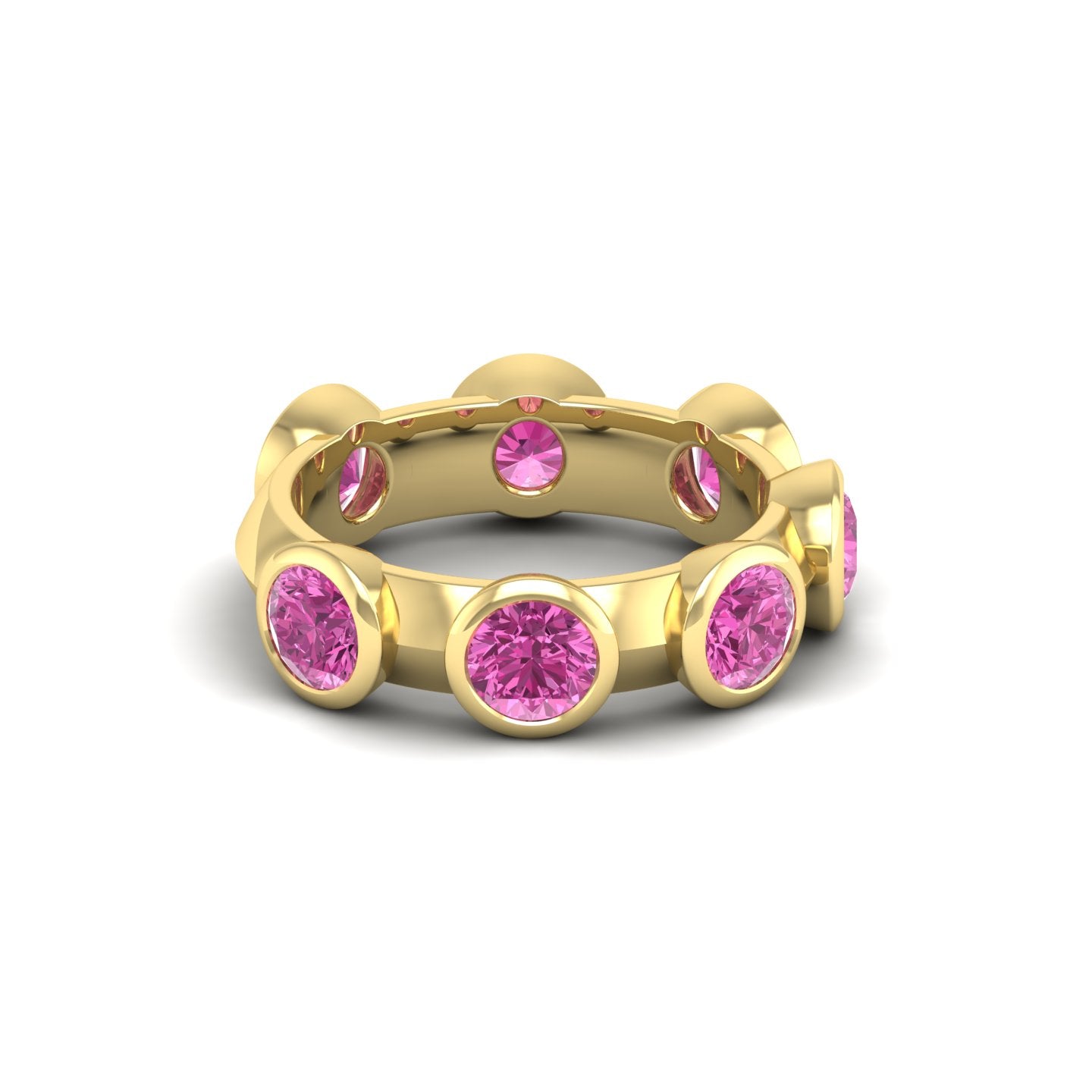 Pink Tourmaline Bezel Band