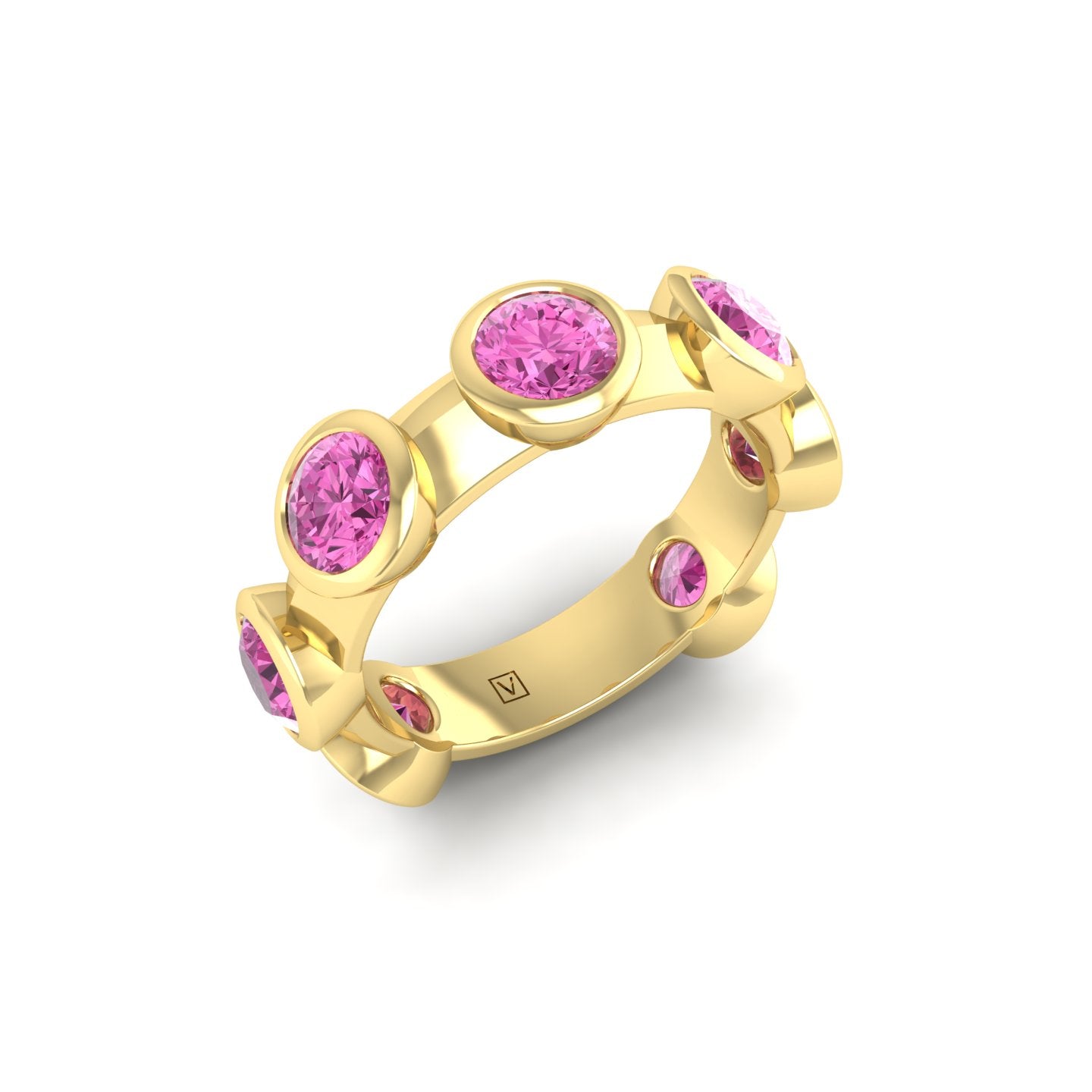 Pink Tourmaline Bezel Band