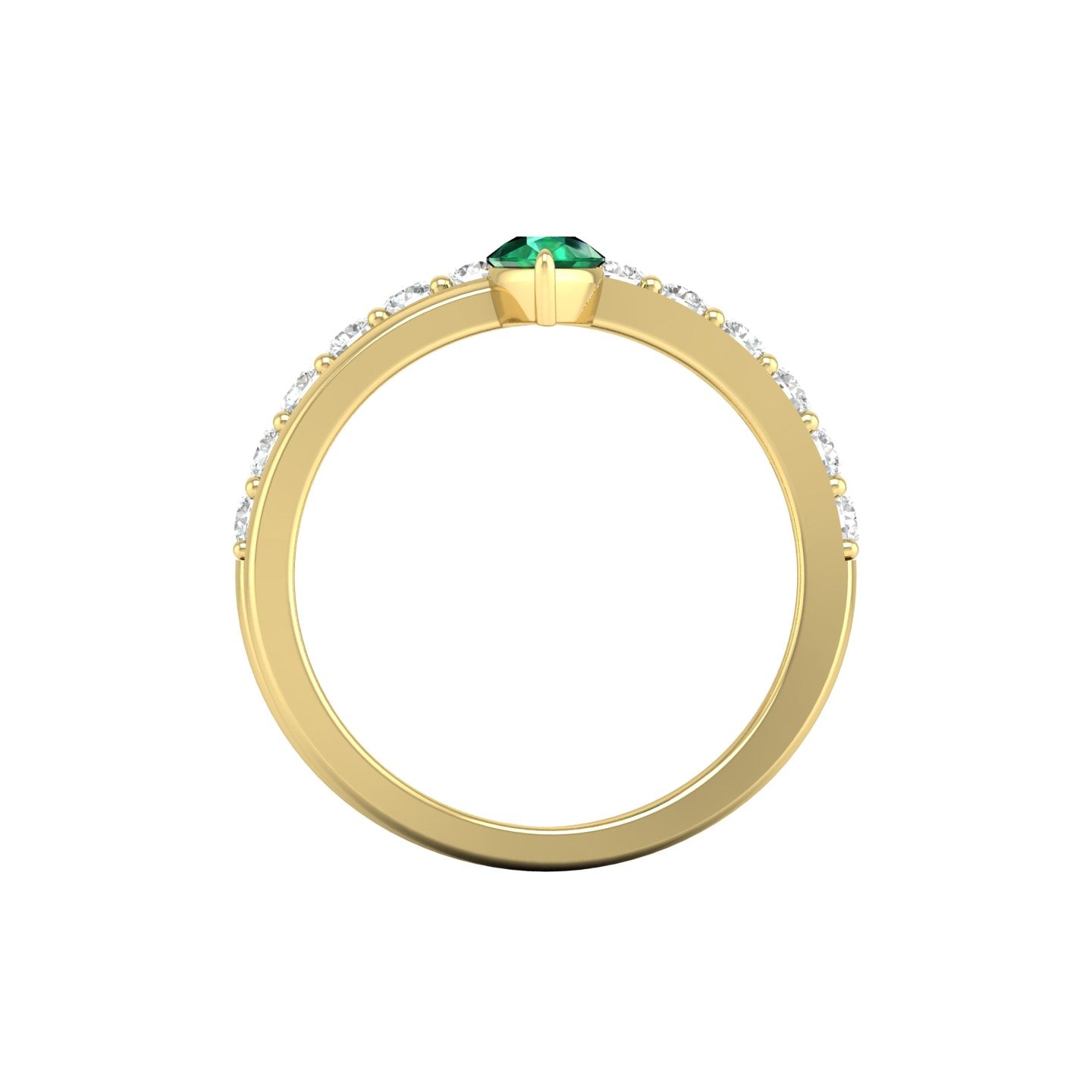 Emerald and Diamond Coil Ring